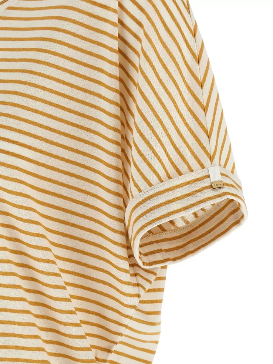 Herno Crew Neck Short Sleeve Striped Top