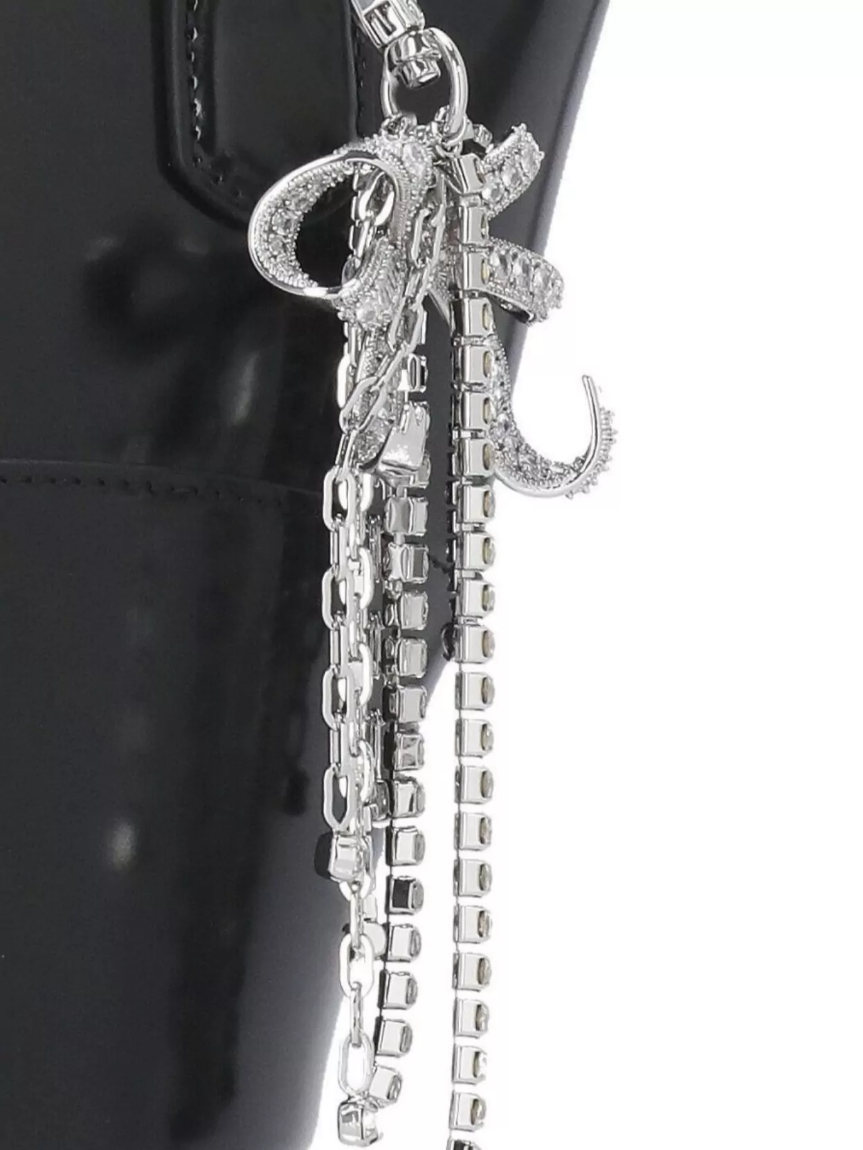 Self-Portrait Shopping Bag Leather Strass Detail
