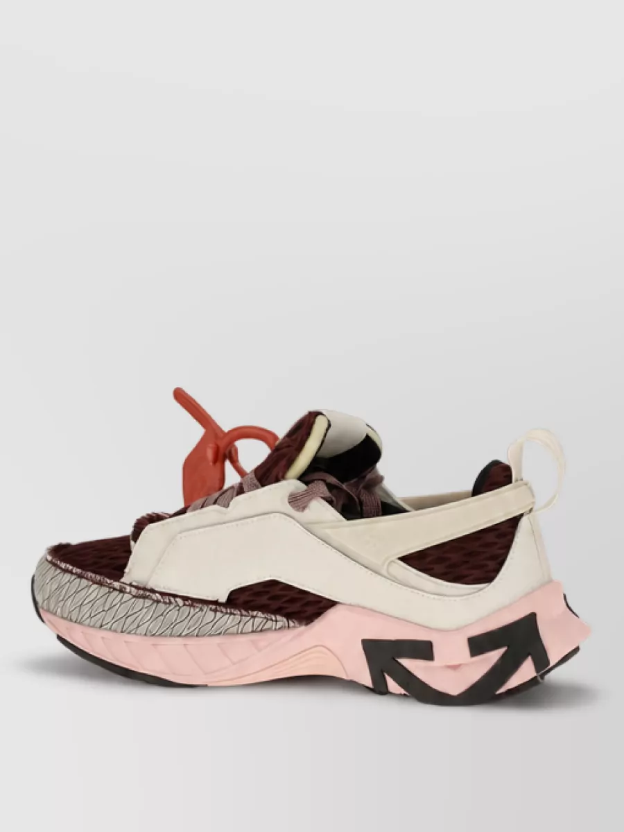 Off-White Polyester Low-Top Sneakers