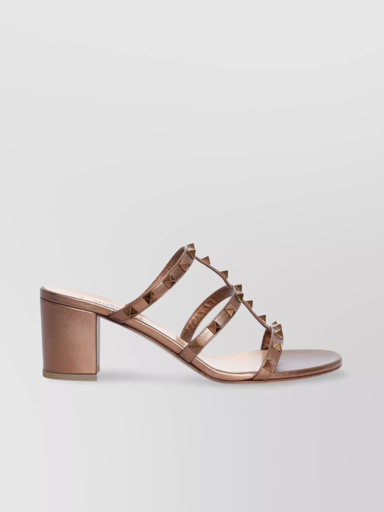 Valentino Garavani Studded Block Heel Leather Sandals