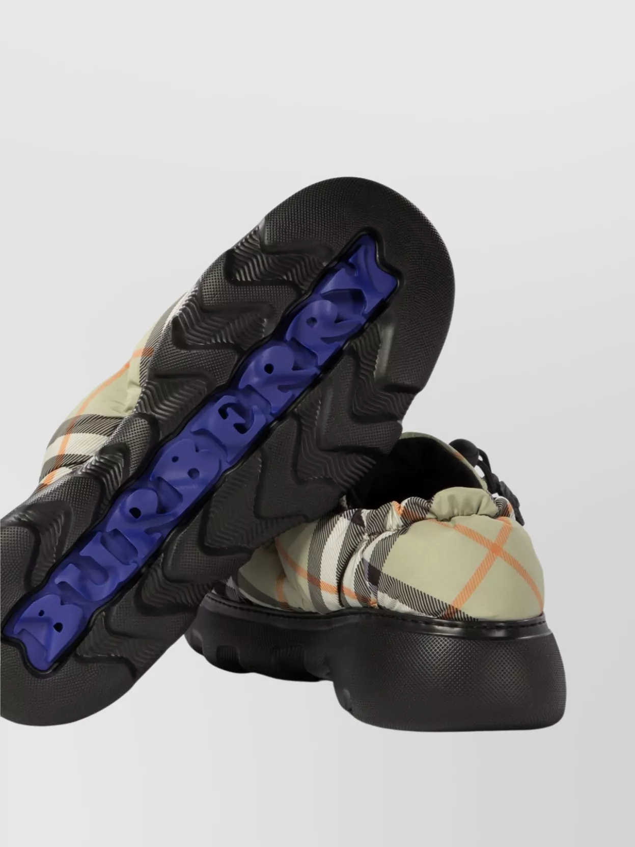 Burberry Printed Fabric Pillow Check Slip Ons