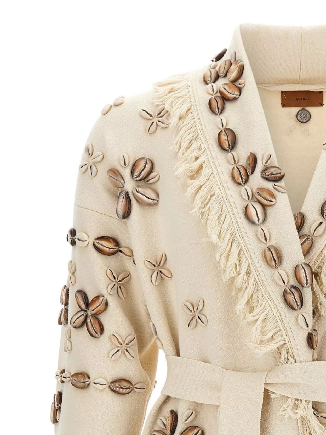 Alanui Ocean Dream Fringe Cardigan With Shell Embellishments
