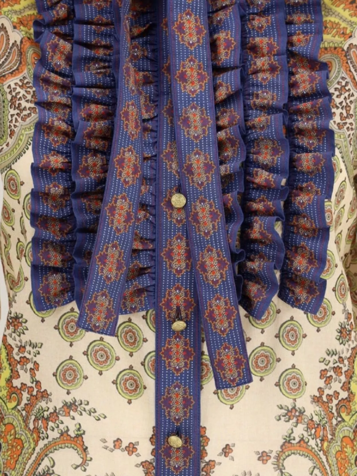 Valentino Baroque Journey Ruffle Blouse