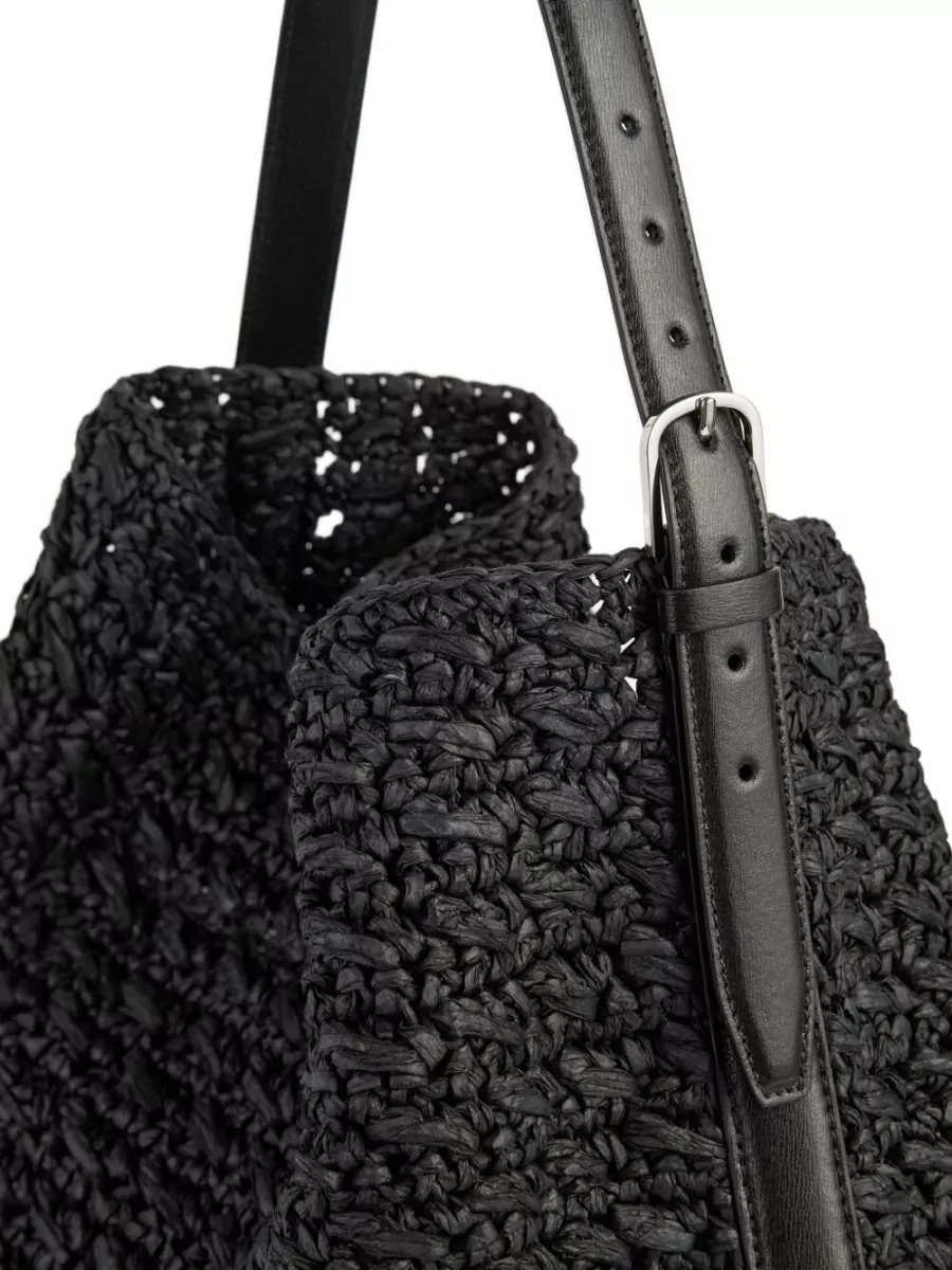 Totême Raffia Belted Bucket Bag