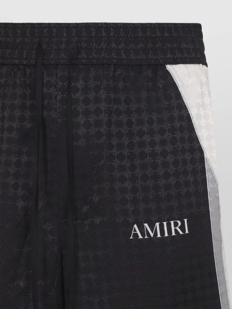 Amiri Viscose Logo Print Paneled Deck Shorts