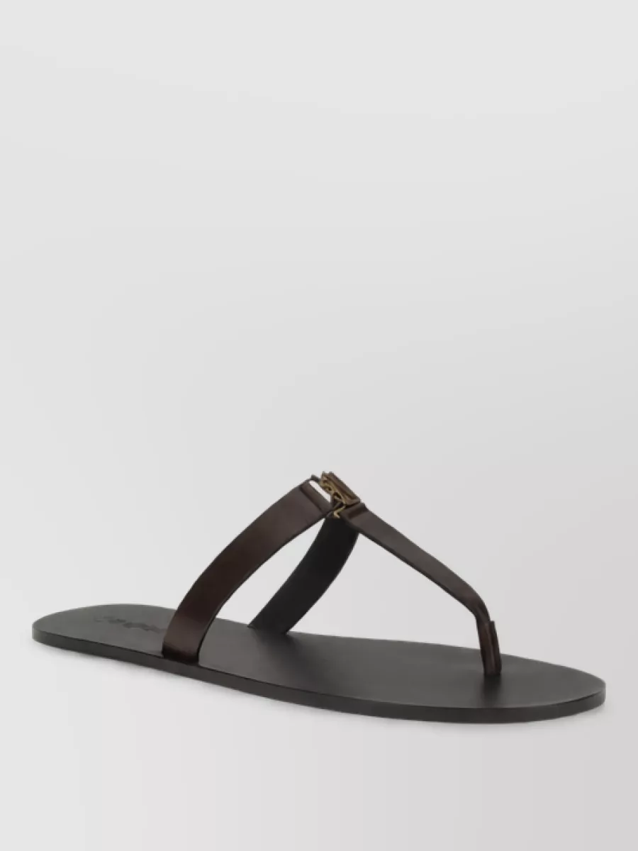 Saint Laurent Leather Flat Sandals