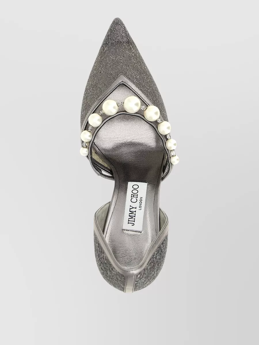 Jimmy Choo Glittered Pearl-Embellished Pumps