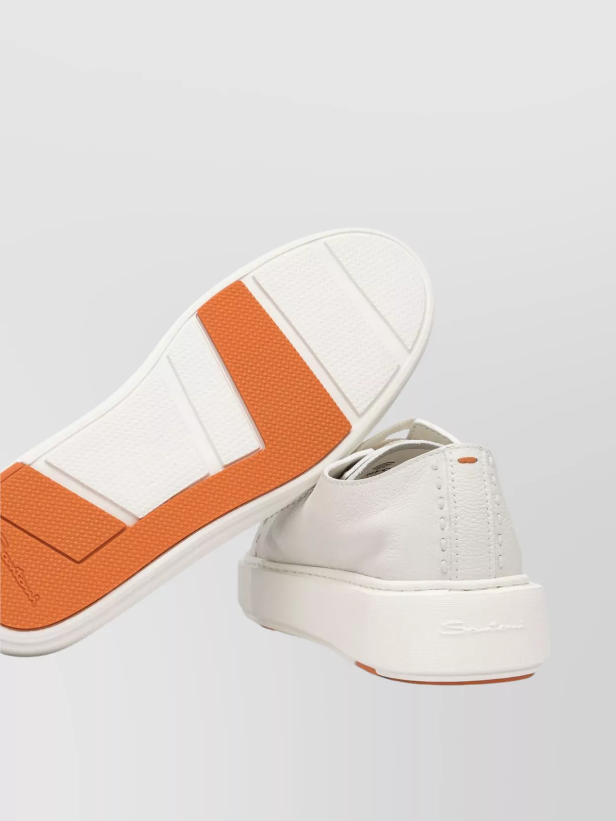 Santoni Low-top Rubber Sole Sneakers With Stitch Detailing
