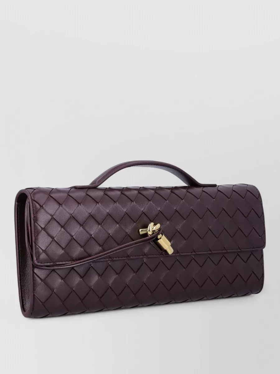 Bottega Veneta Andiamo Leather Clutch Bag