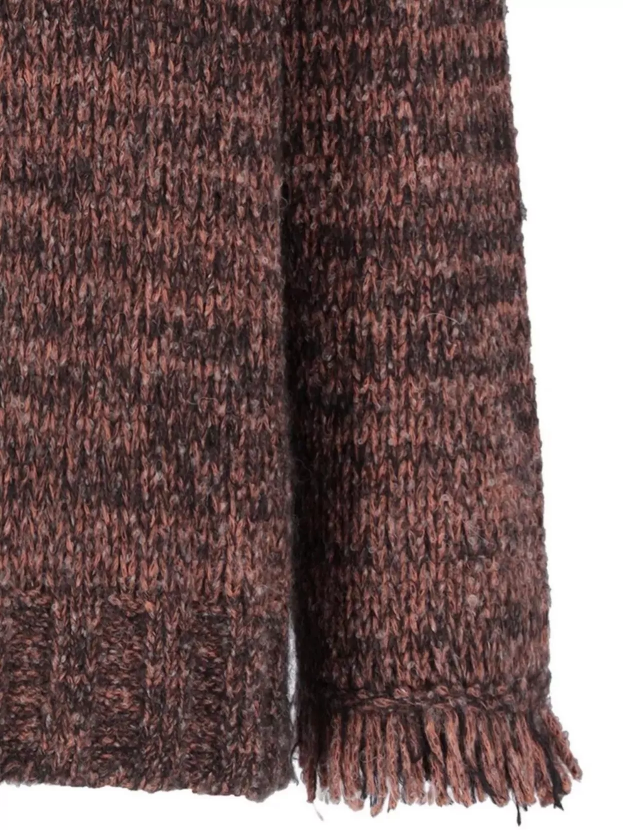 Laneus Fringed Cuff Long Sleeve Knit Cardigan