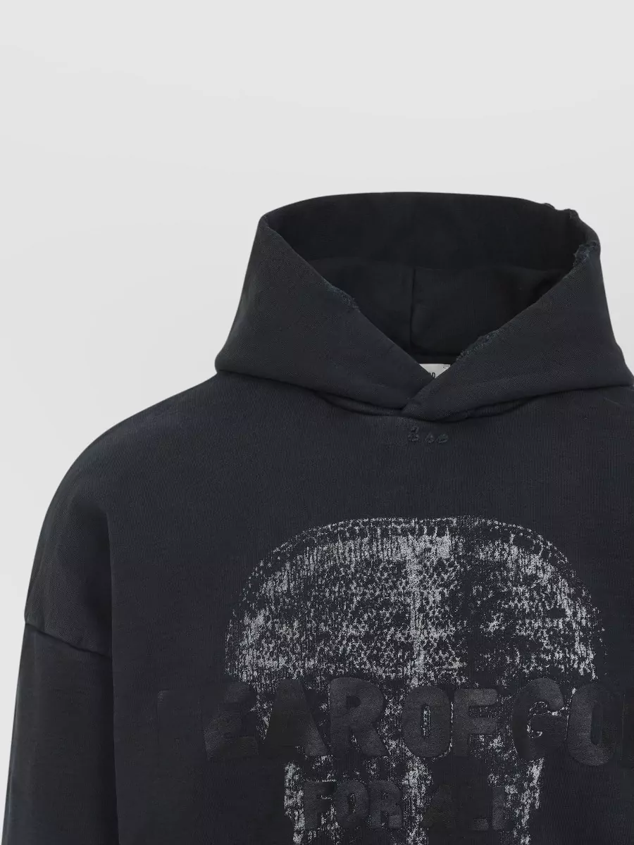 Fear Of God Graphic Hooded Sweatshirt Ribbed Cuffs