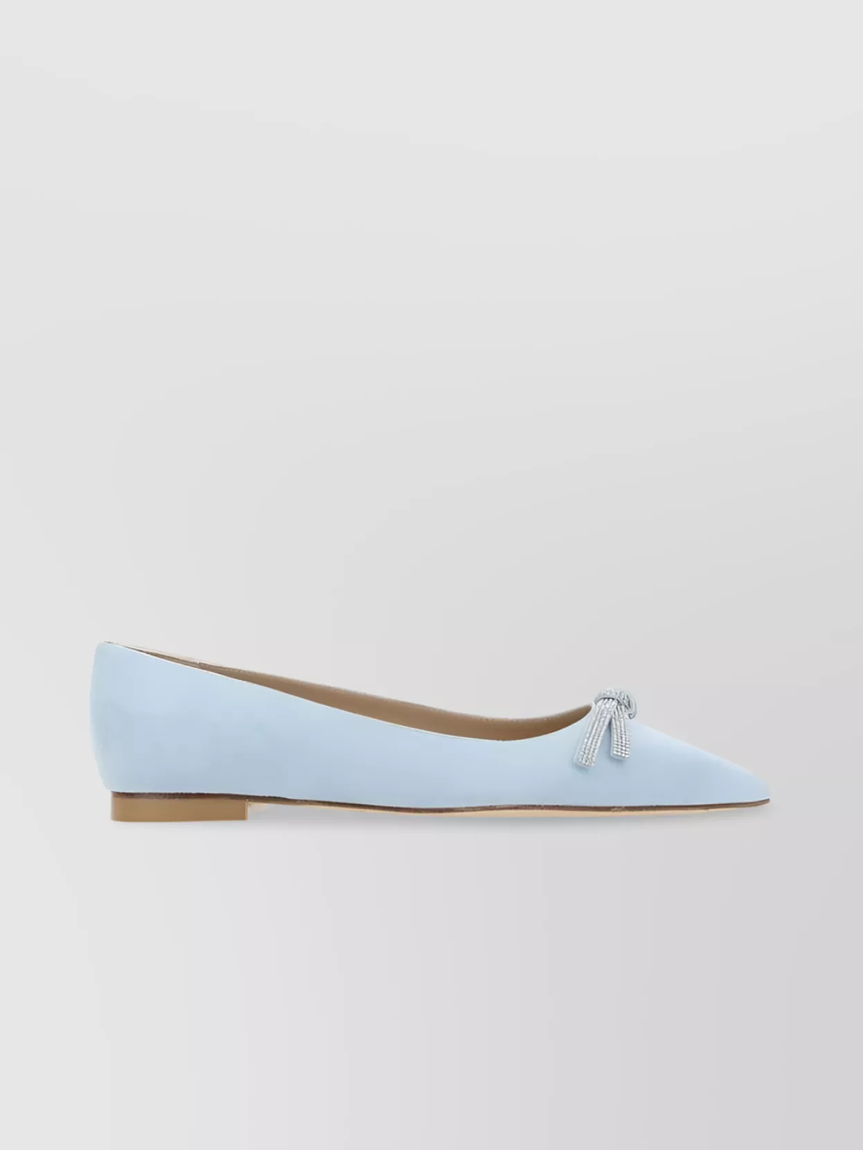 Shop Stuart Weitzman Refined Suede Pointed Ballerina Shoes In Pastel