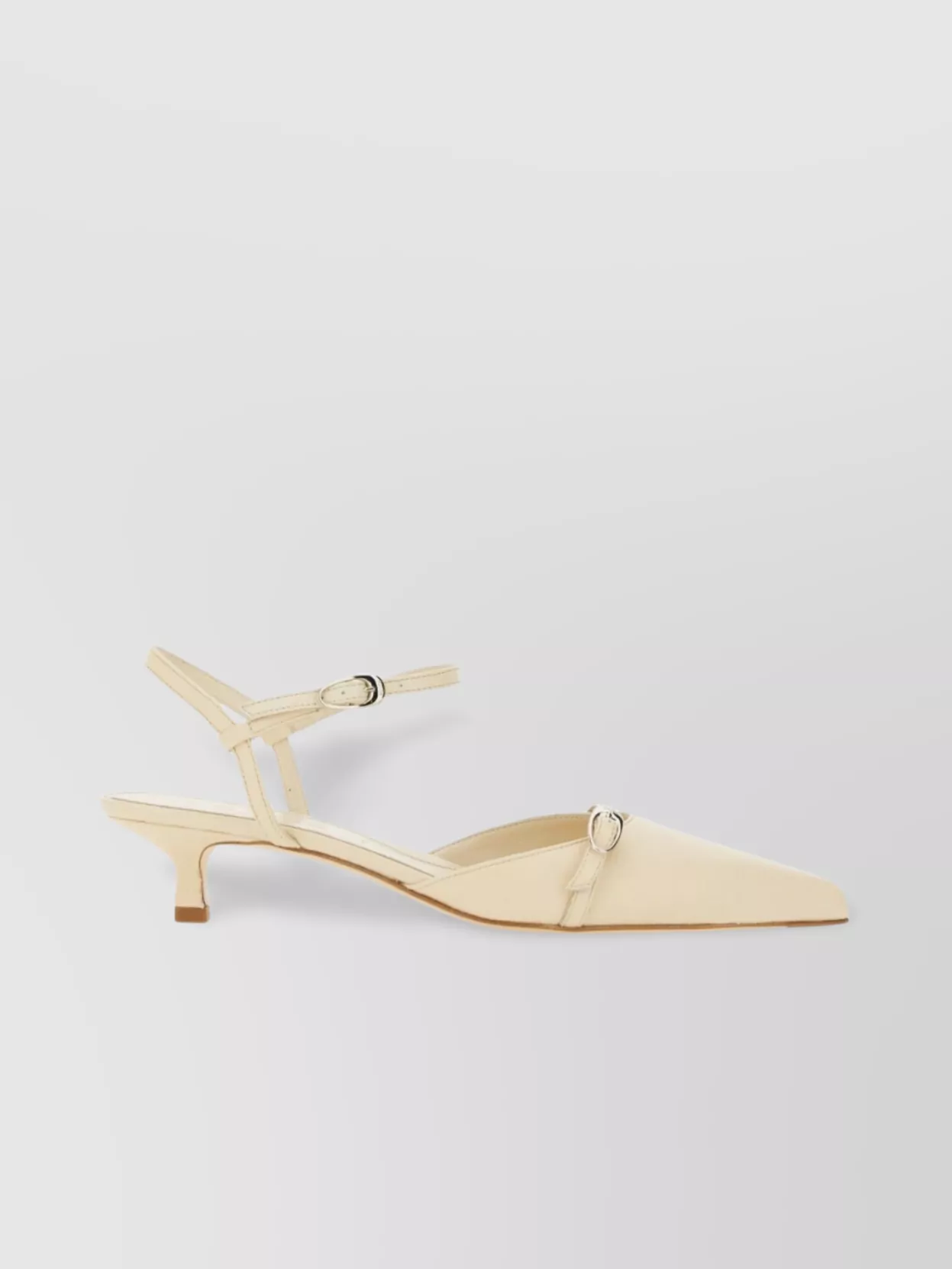 Aeyde "Melia" Buckle Kitten Heel Pointed Strappy