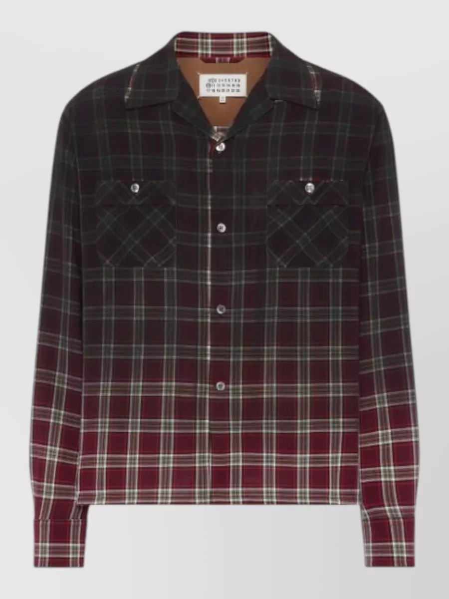 Maison Margiela Checked Gradient-Print Long-Sleeve Shirt