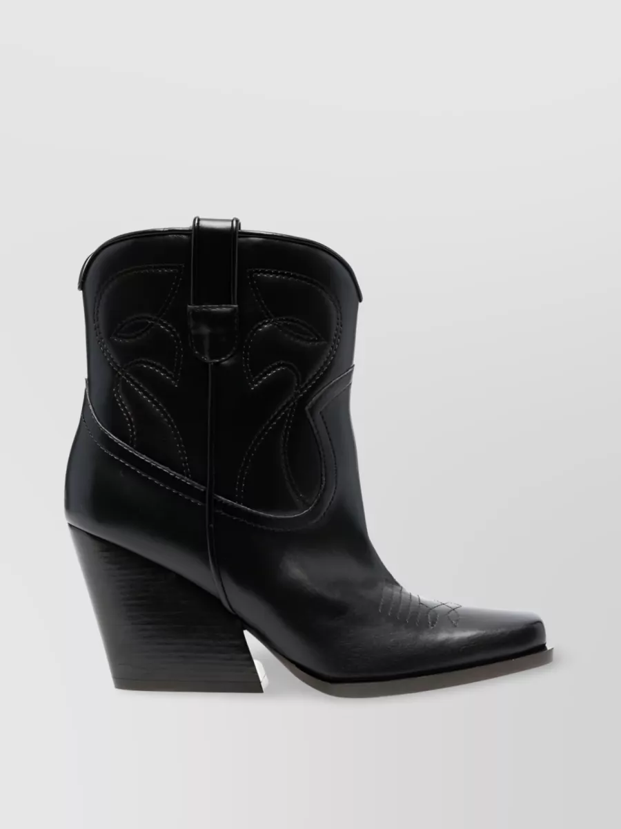 Shop Stella Mccartney Cowboy Cloudy 85mm Western Ankle Boots In Black
