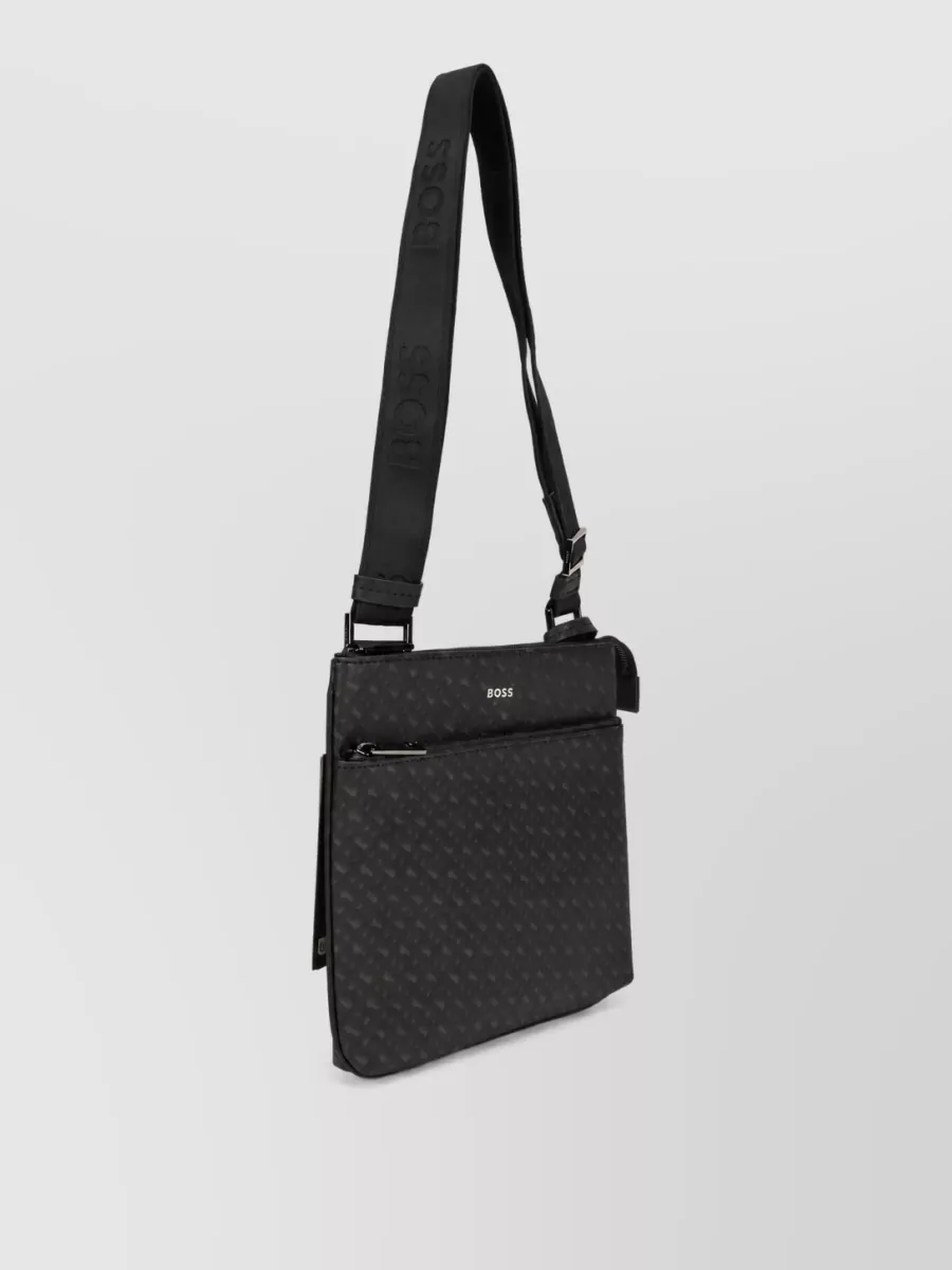 Boss Calfskin Monogram Crossbody Bag
