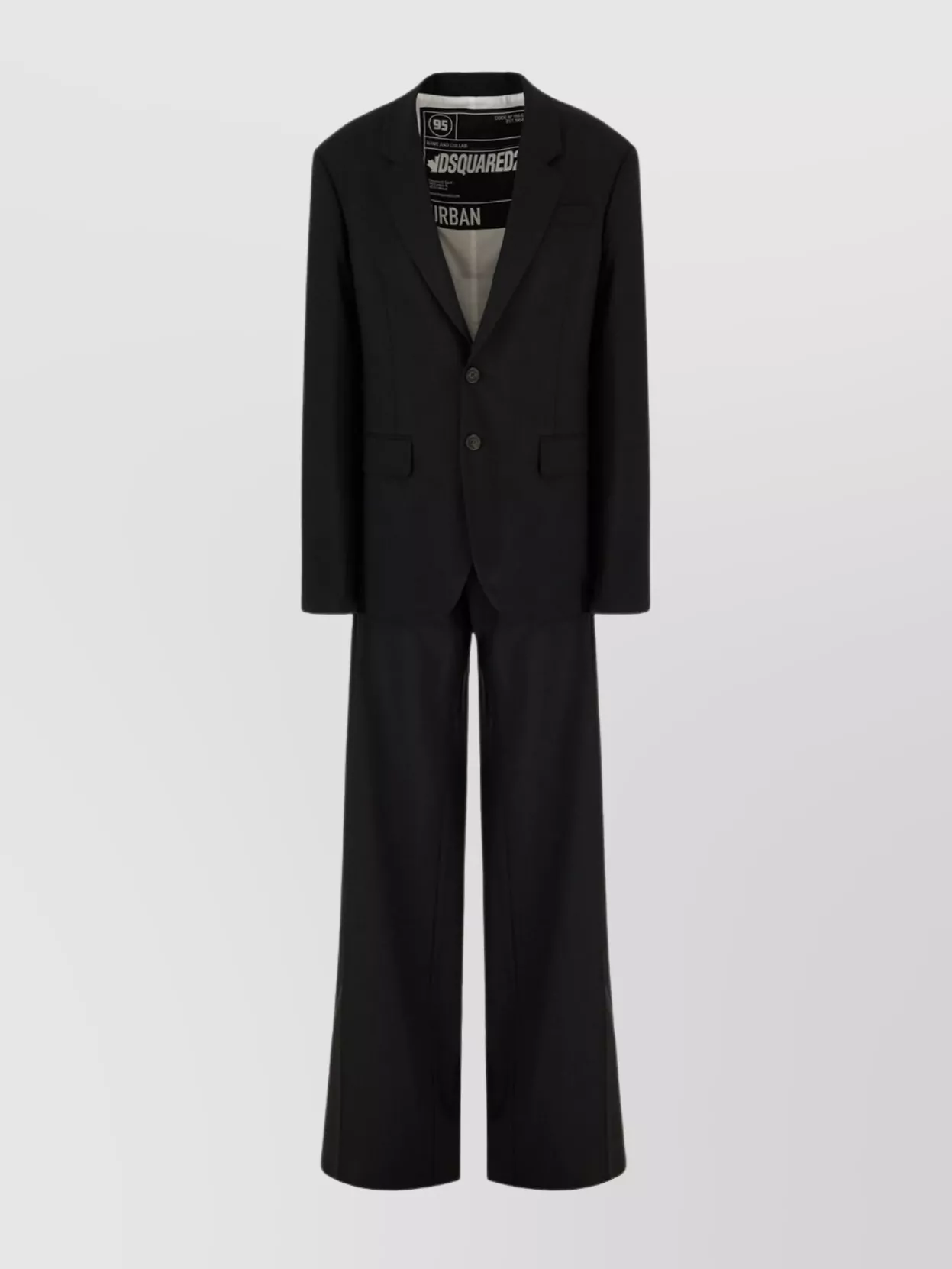 Dsquared2 Suit Stretch Wool Flap Pockets In Black