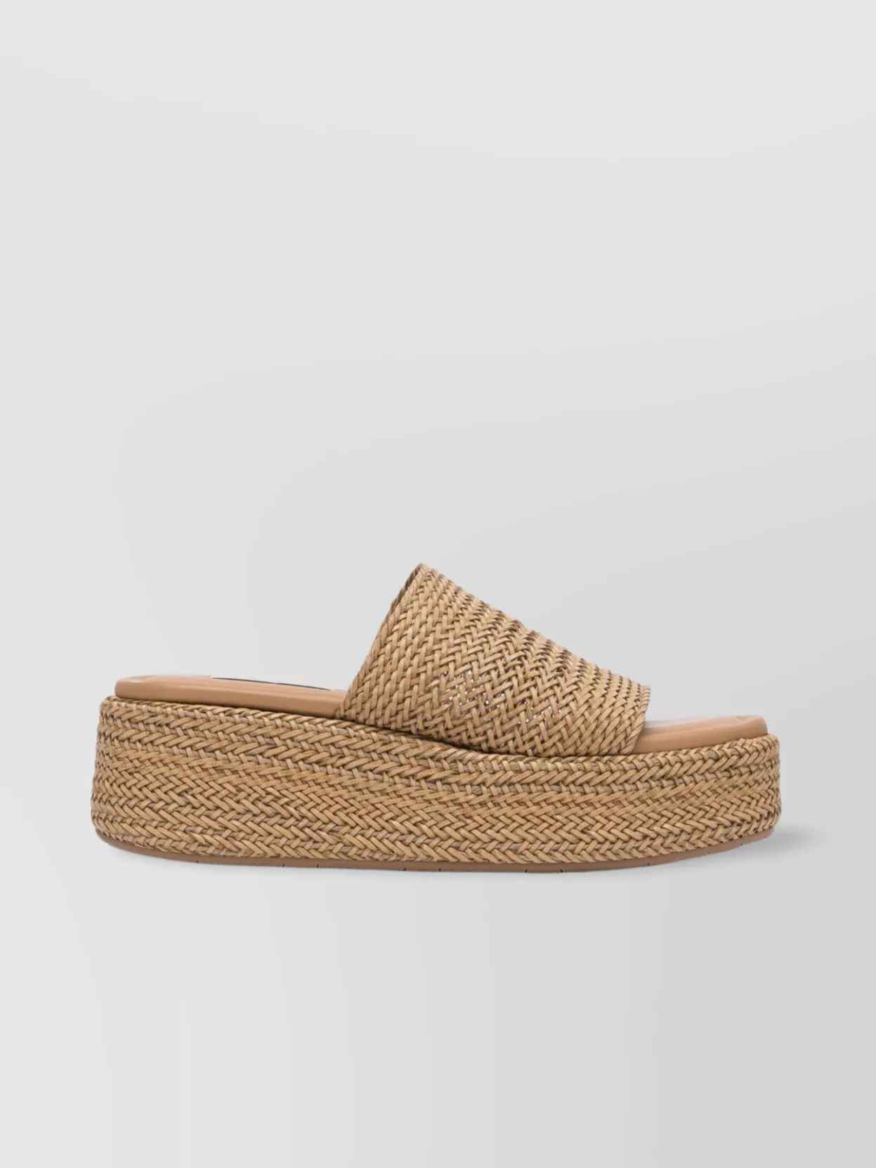 Casadei Open Toe Platform Sole Woven Texture Sandals