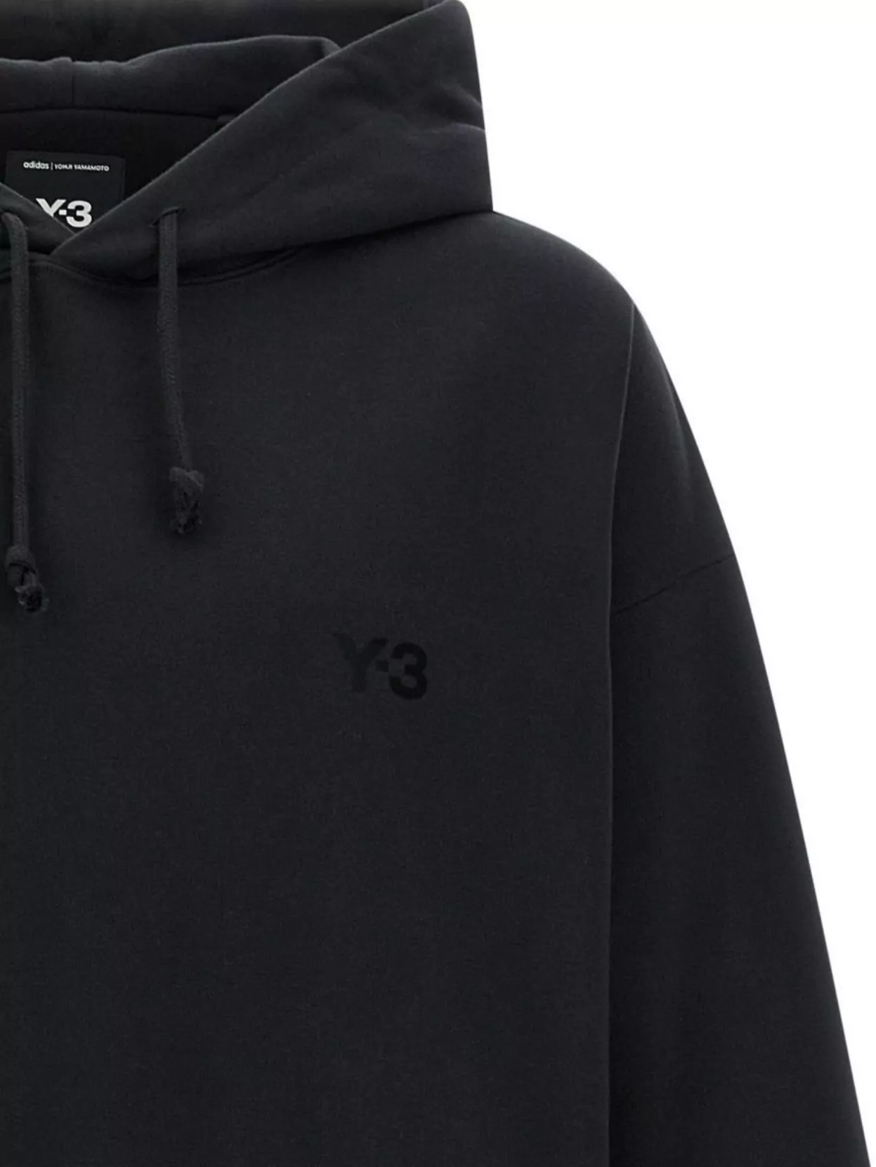 Y-3 Hoodie With Drawstring Hood And Ribbed Finish
