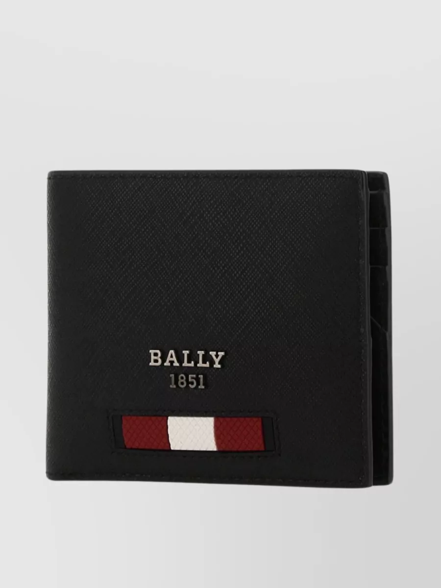 Shop Bally Compact Foldable Leather Wallet In Black