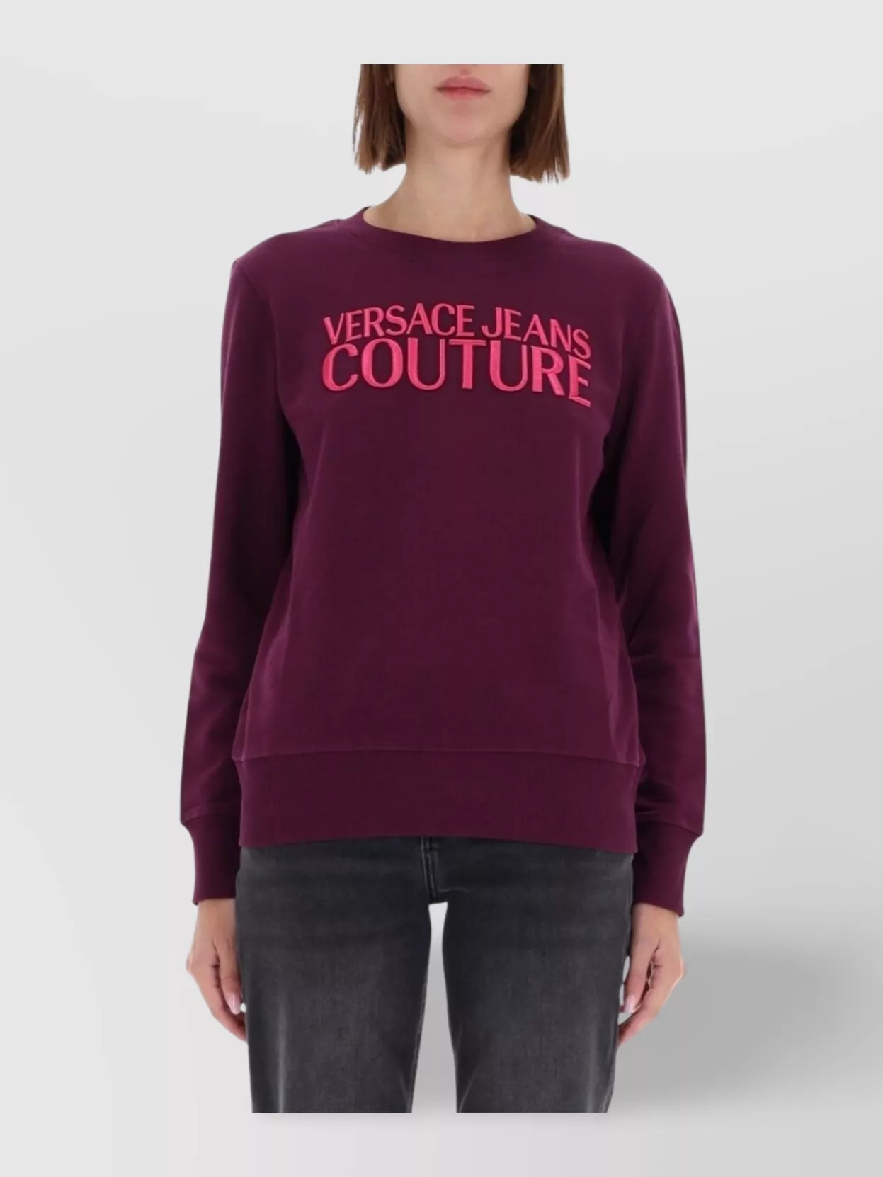 Versace Jeans Couture Ribbed Cuff Long Sleeve Crew Neck Knitwear