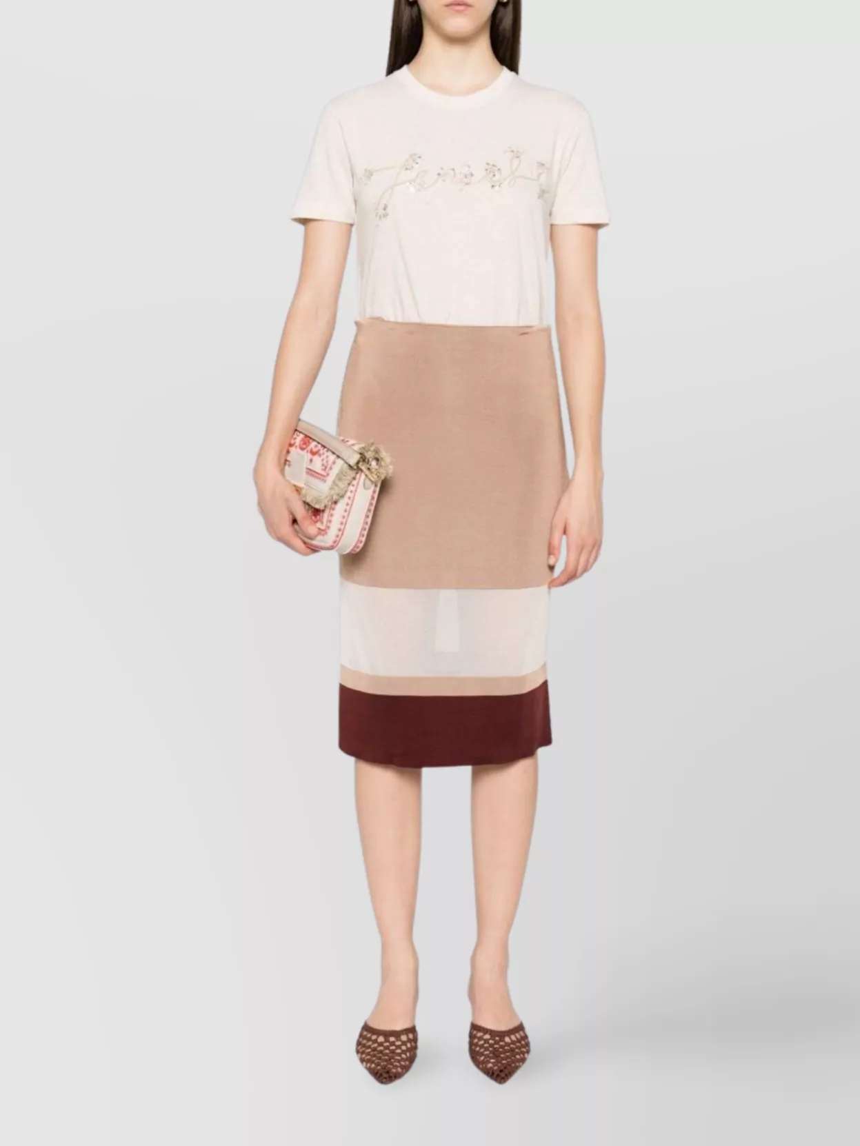 Fendi Sequin Embellished Short Sleeves