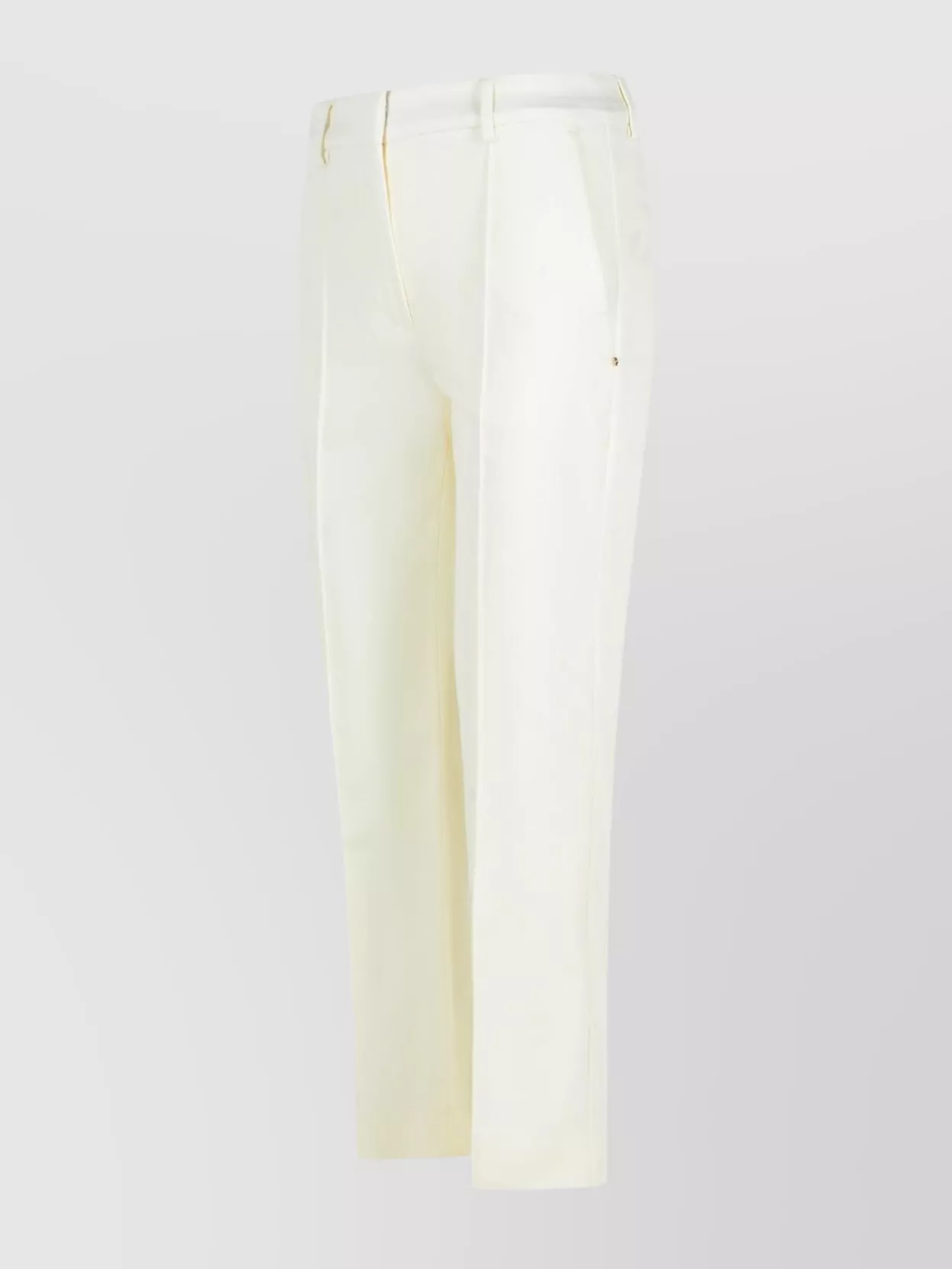Sportmax 'cotton Pants With Back Pockets And Belt Loops' In White
