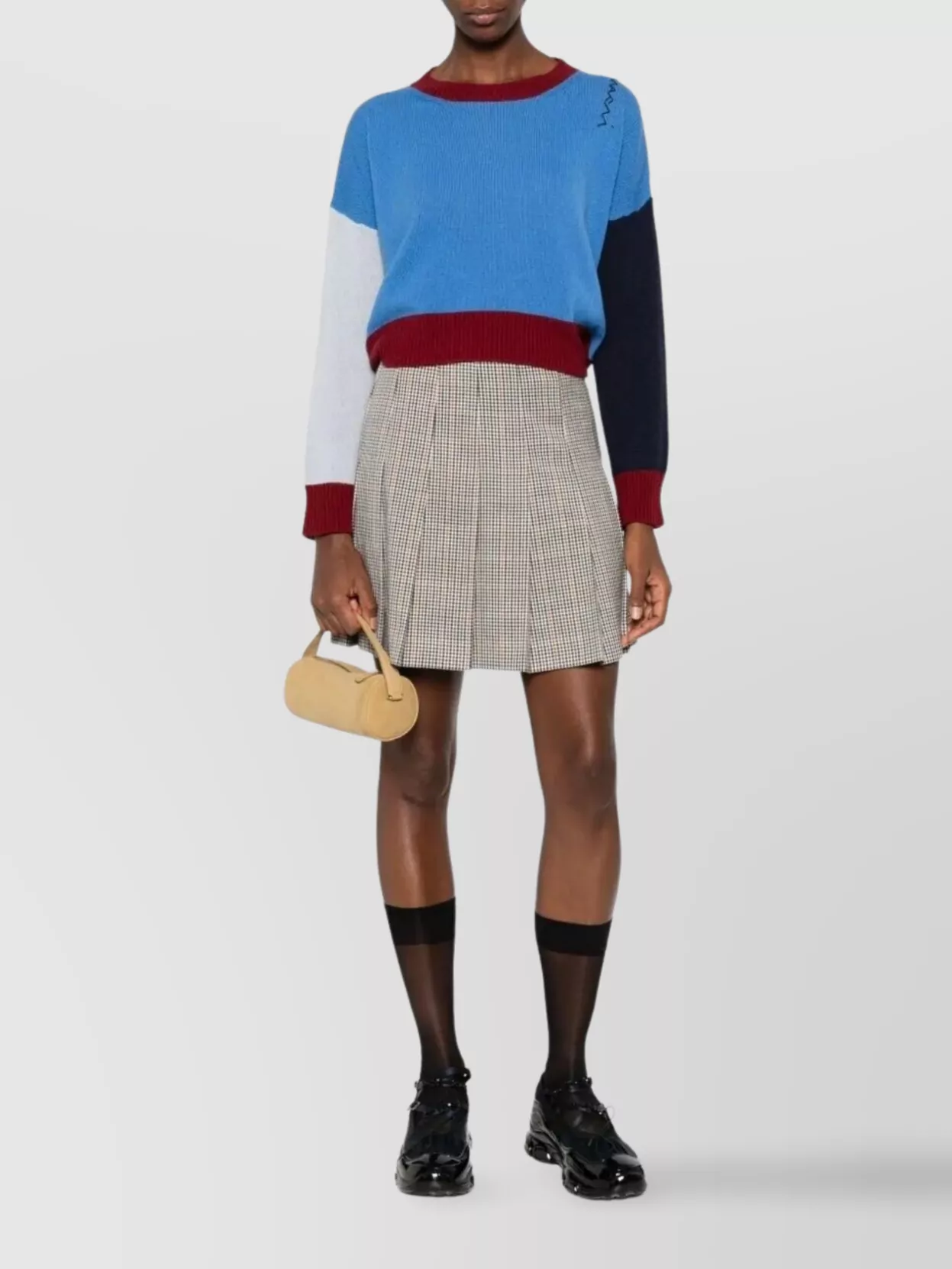 Marni Cashmere Cropped Sweater Block Design