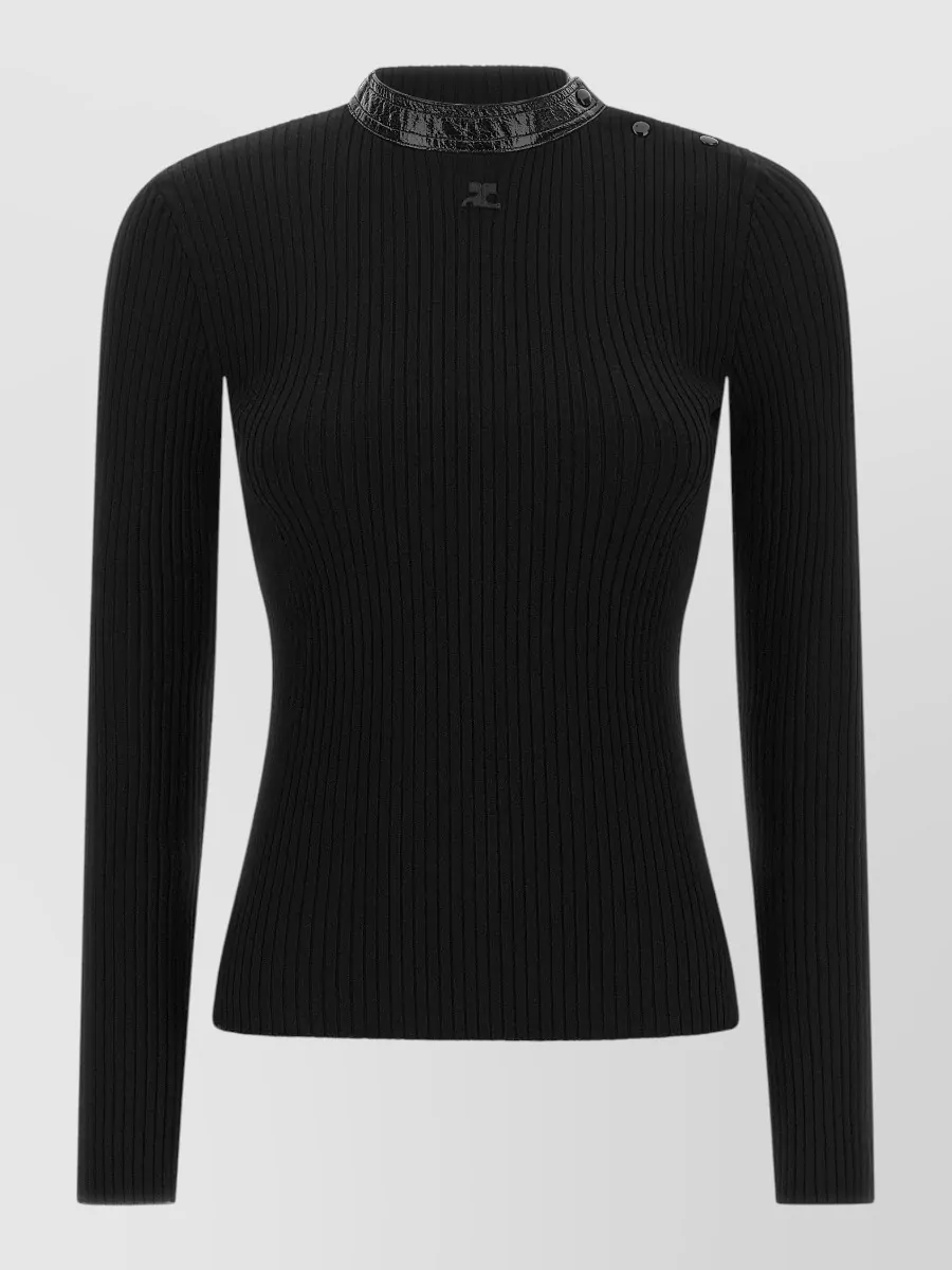 Courrèges ribbed high-collar sweater