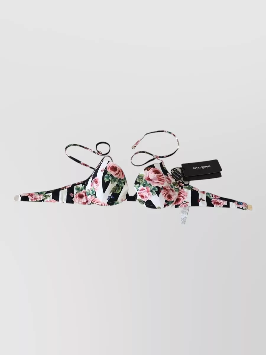 Dolce&Gabbana Sequined nylon bikini top