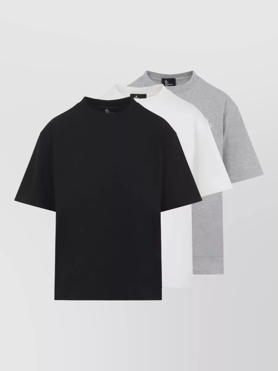 Moncler Grenoble Cotton stretch logo patch t-shirt set