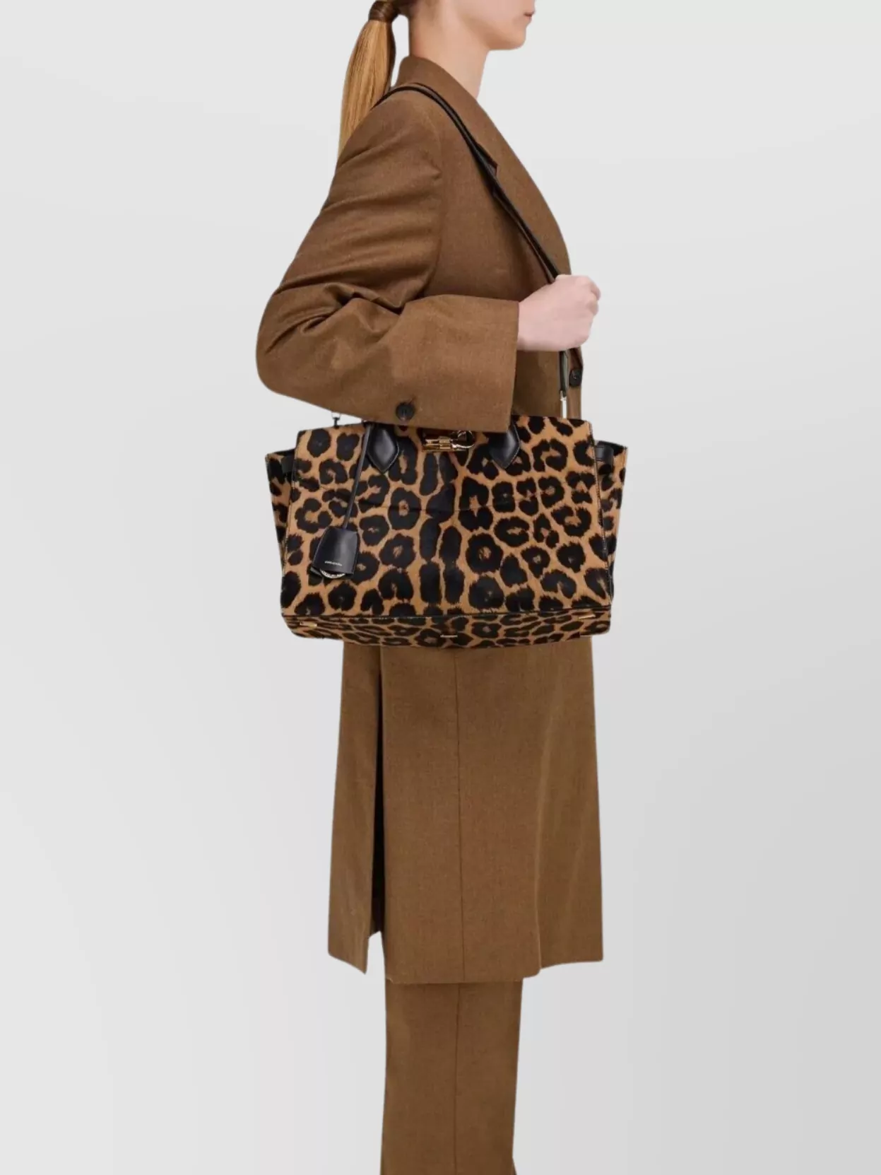 Ferragamo Studio Large Soft Bag With Animal Print