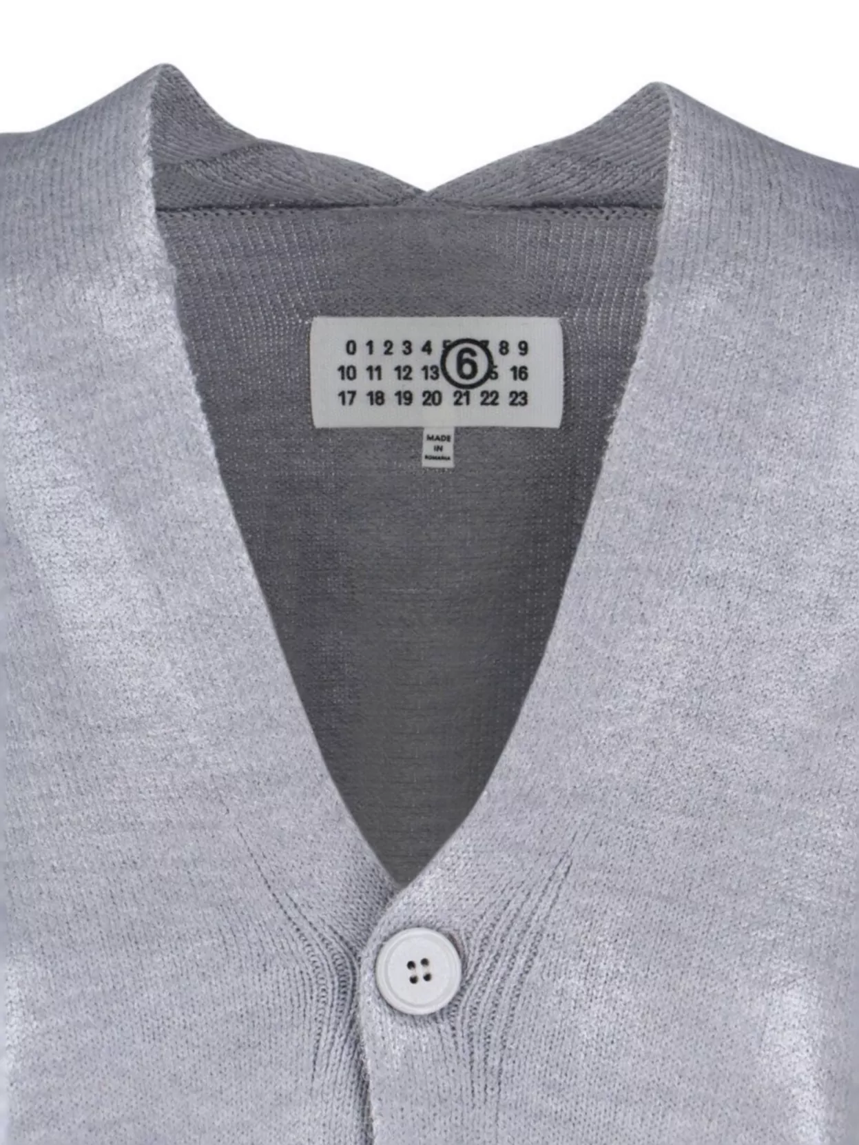 Mm6 Maison Margiela Shiny V Neck Knitwear With Long Sleeves