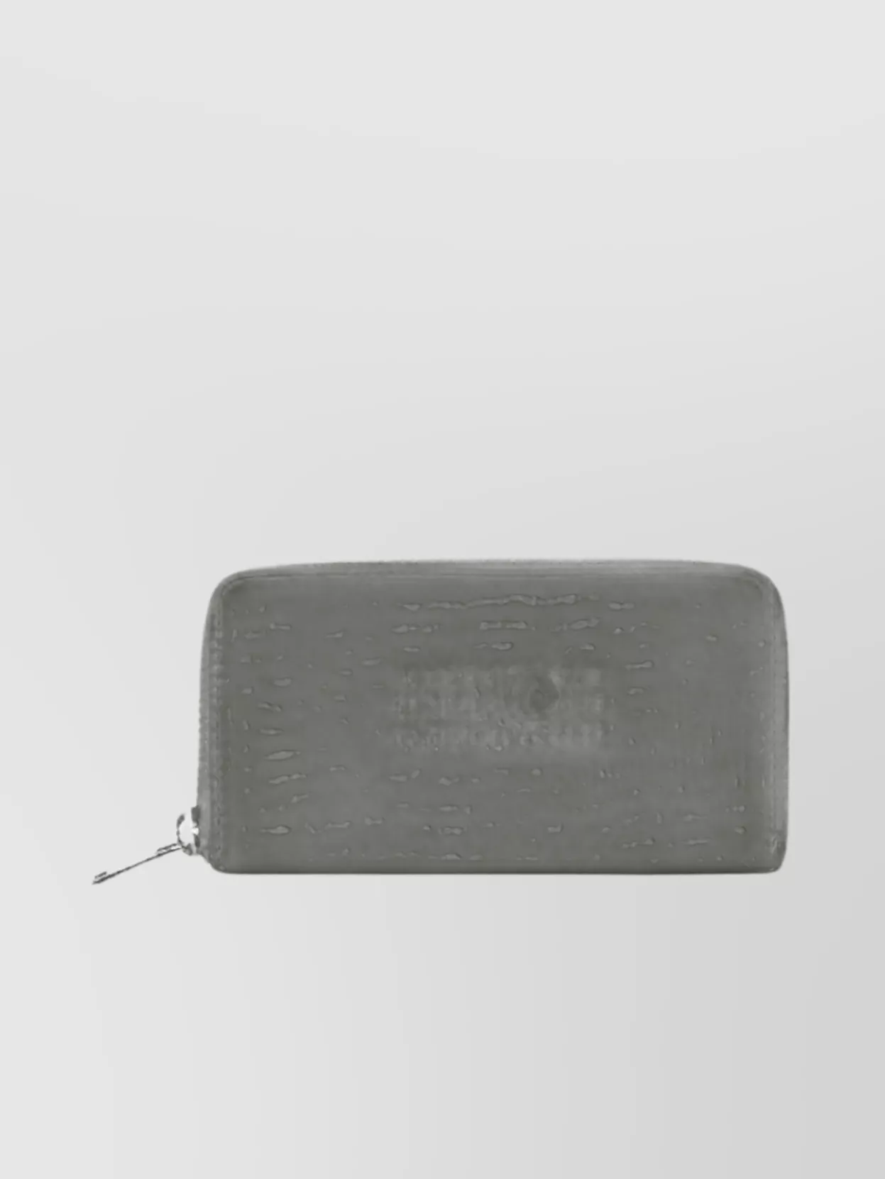Mm6 Maison Margiela Calfskin Rectangular Wallet Embroidered Stitching In Gray