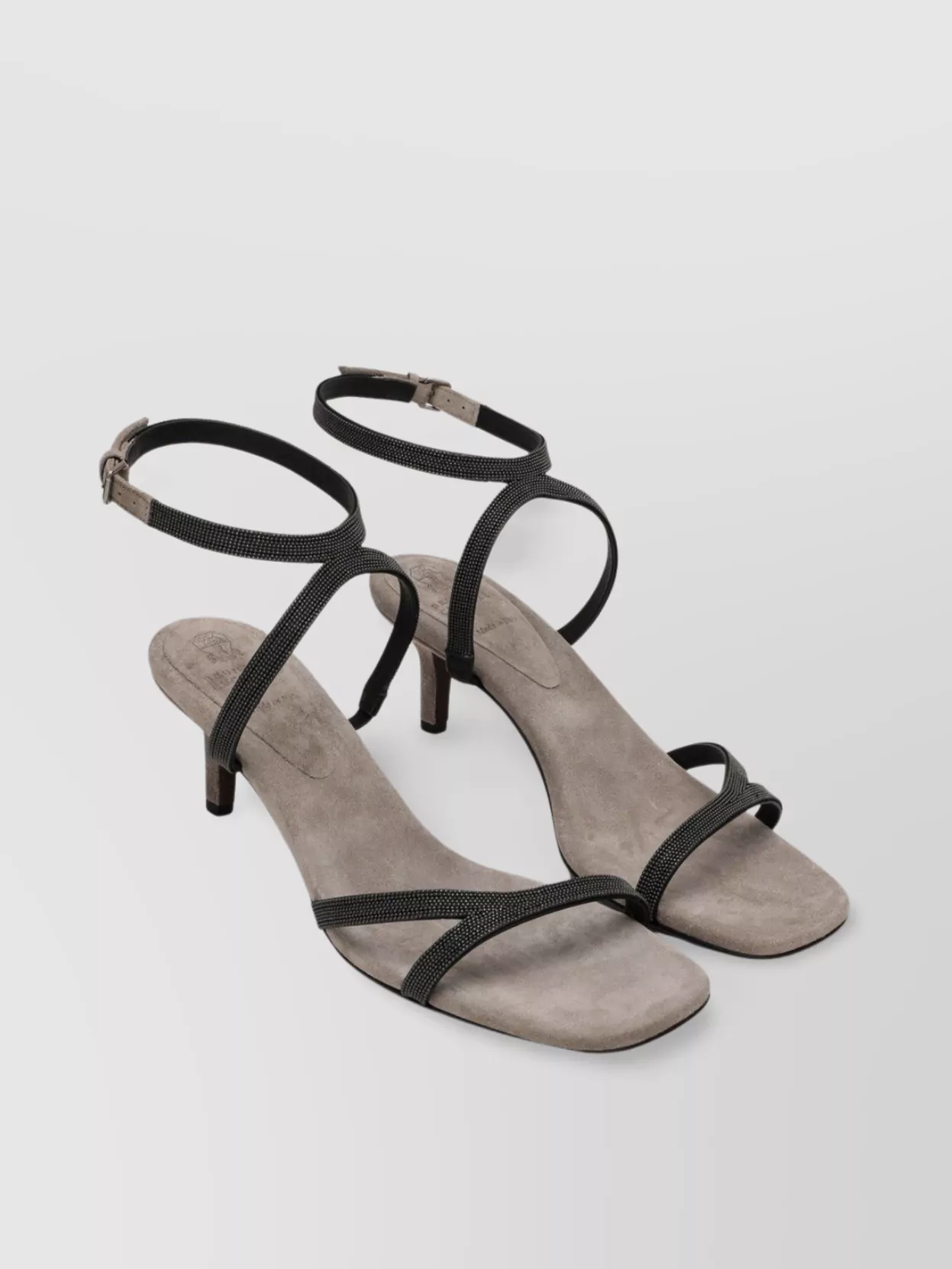Brunello Cucinelli Precious Straps City Sandals In Black