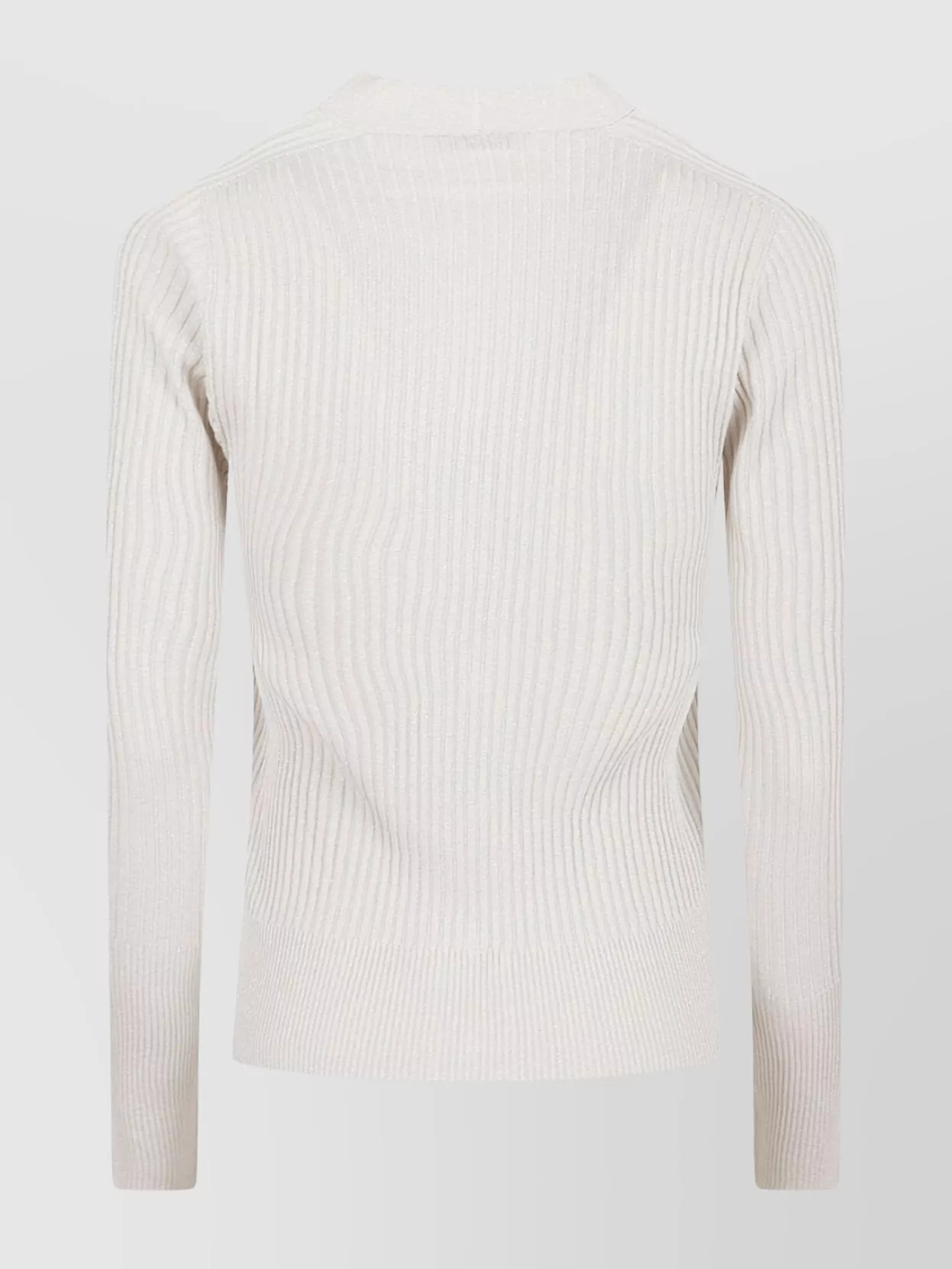 Peserico Long Sleeve V Neck Knit Sweater In White