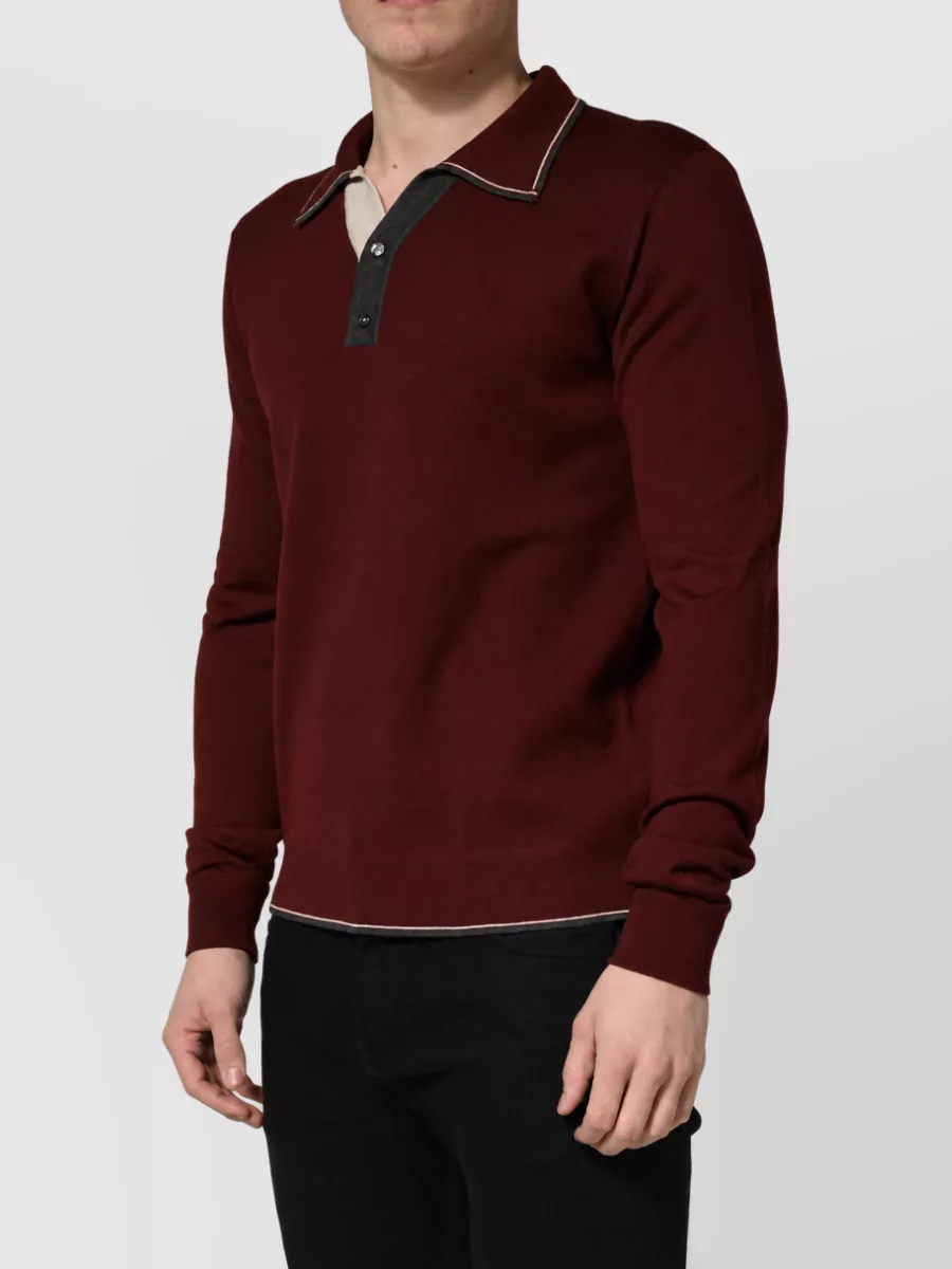 Dolce&Gabbana Wool Long-Sleeve Polo Shirt