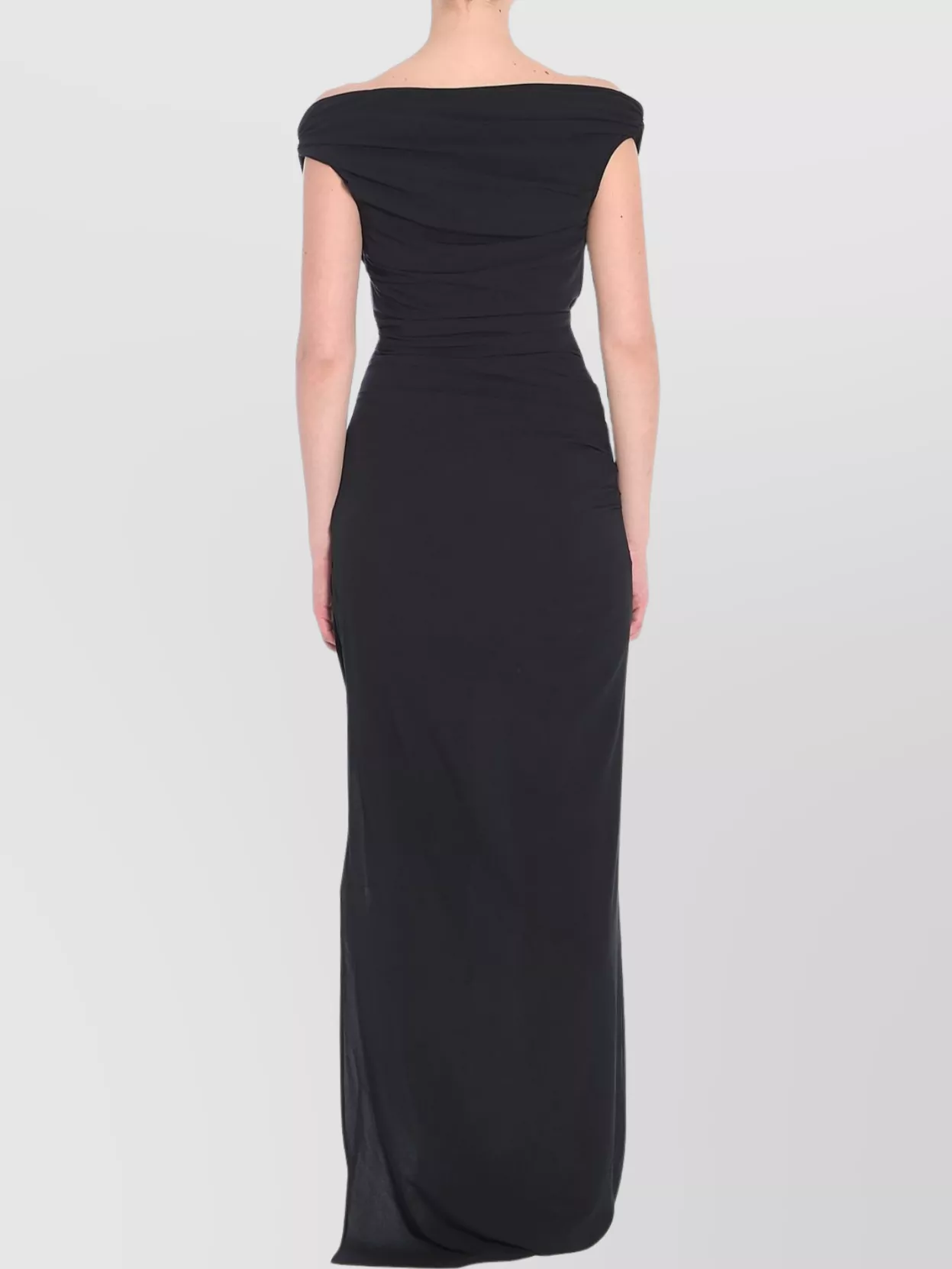 Jacquemus Long Draped V-Neckline Dress