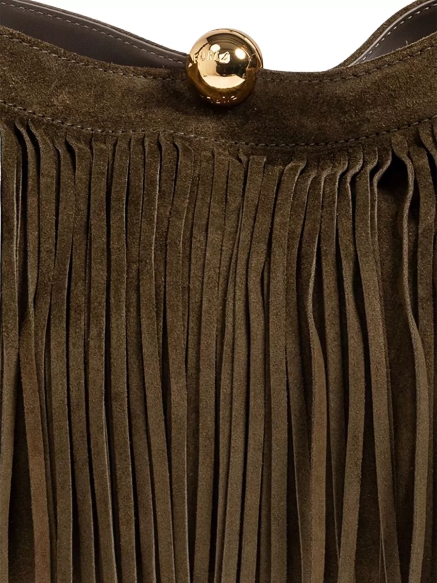 Furla Na Leather Fringed Shoulder Bag