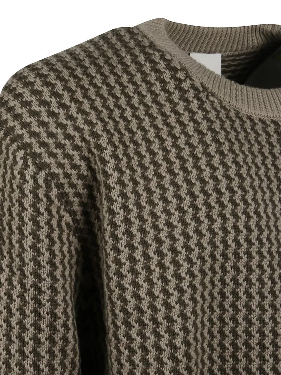 Calvin Klein Wool Sweater Crew Neck Houndstooth Pattern