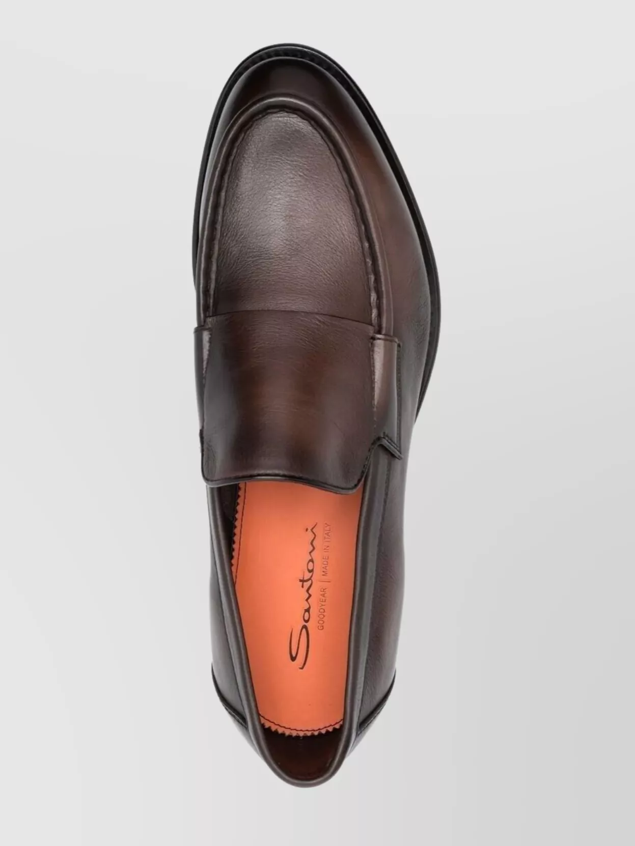 Santoni Grover Leather Sole Penny Strap Loafers