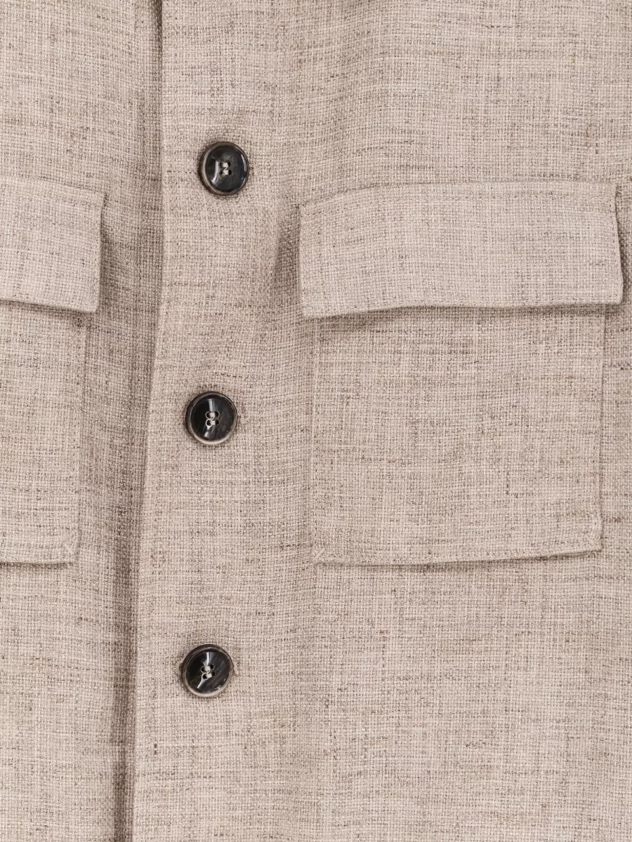 Boss Virgin Wool Silk Linen Shirt Jacket