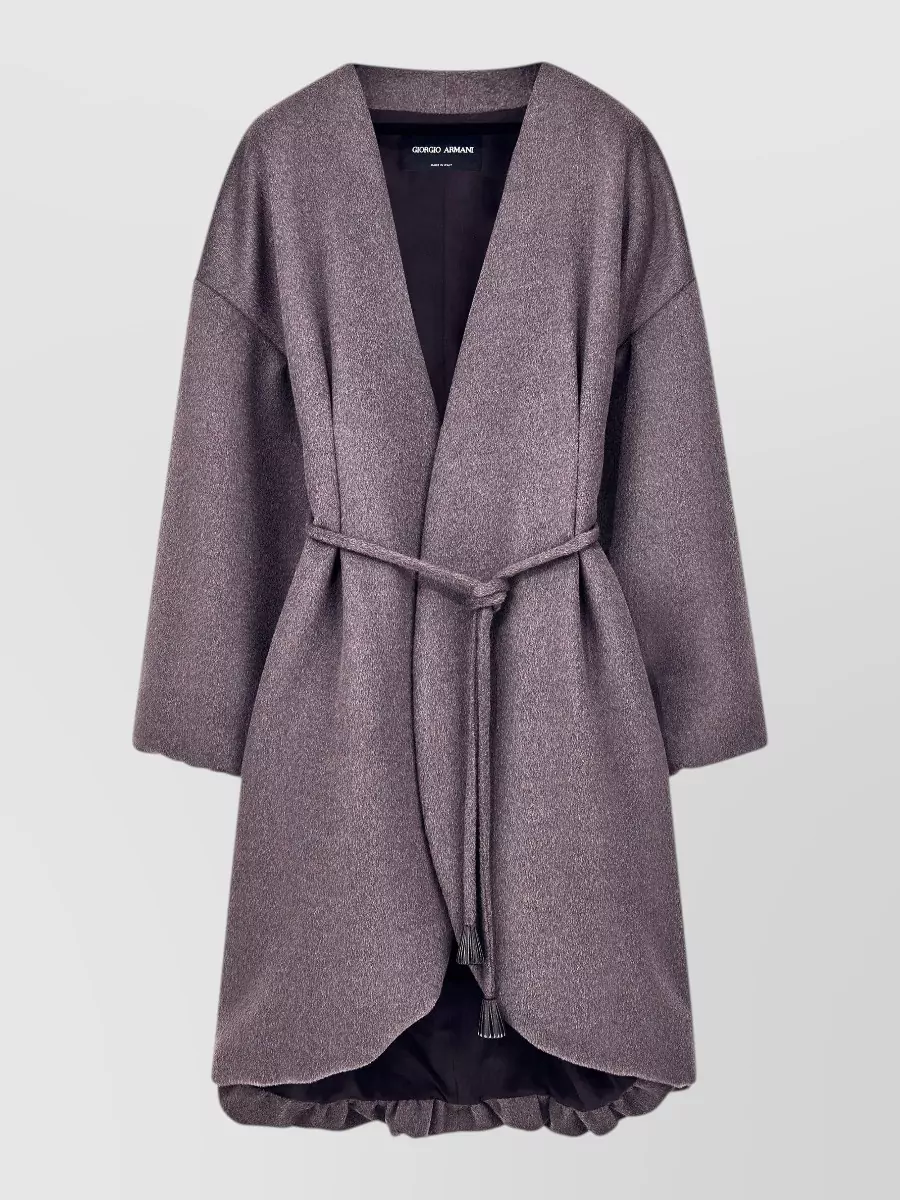 Giorgio Armani wool blend belted v-neck caban coat