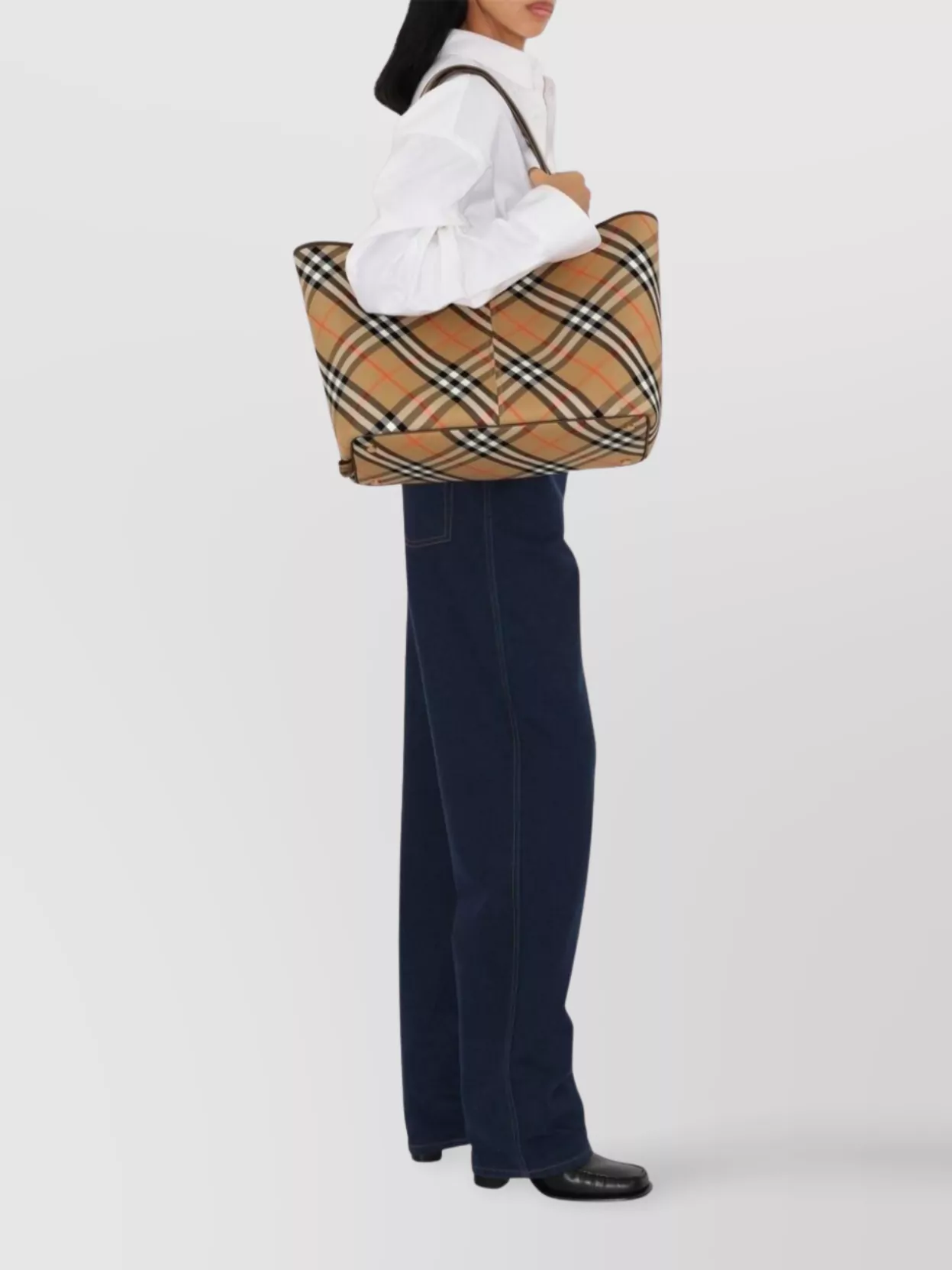 Burberry Media Check Tote Bag
