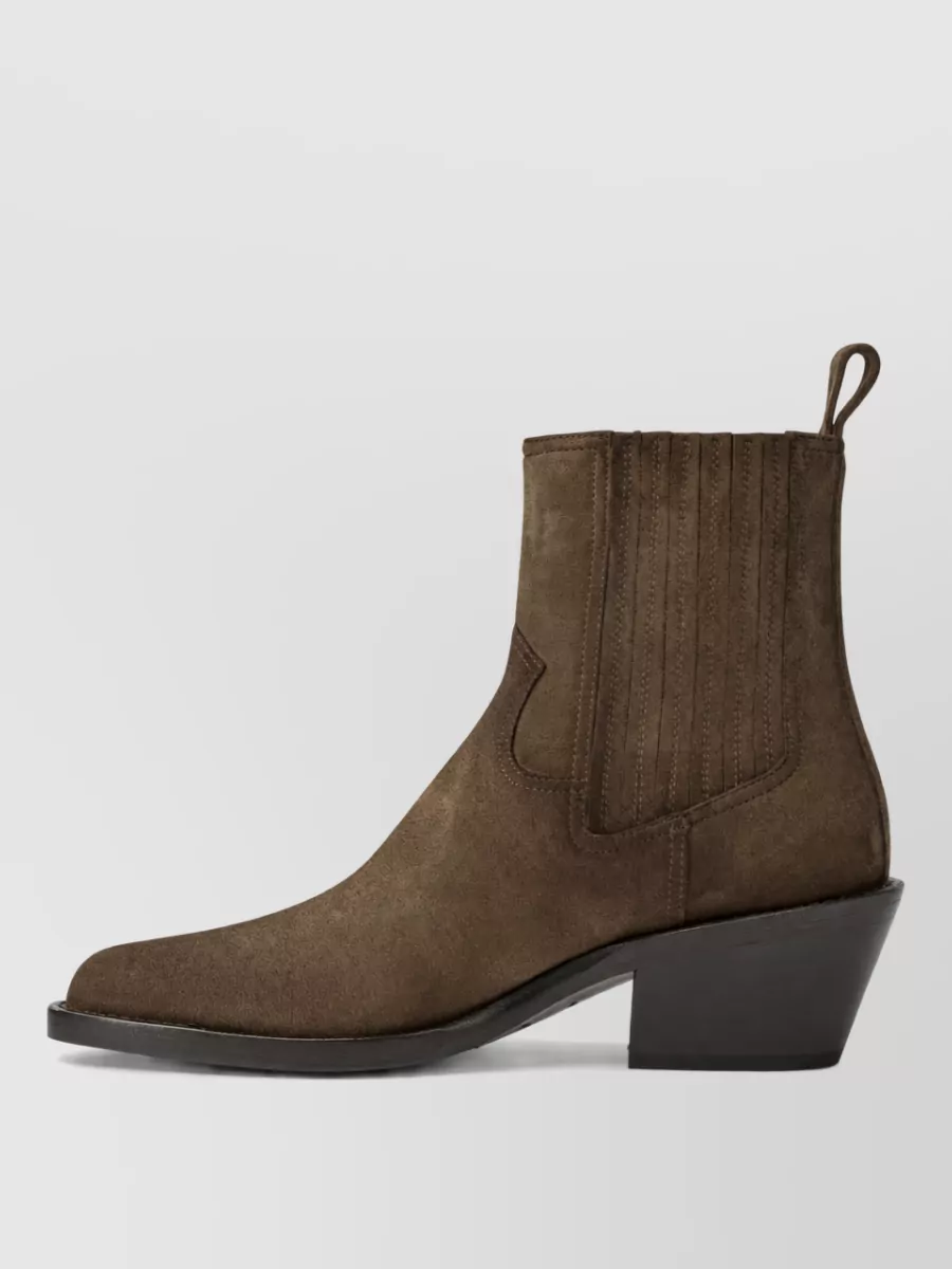 Henderson Baracco Suede Ankle Boots Elastic Panels Pull Tabs