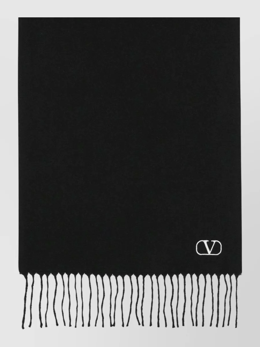 Valentino Garavani virgin wool fringed scarf