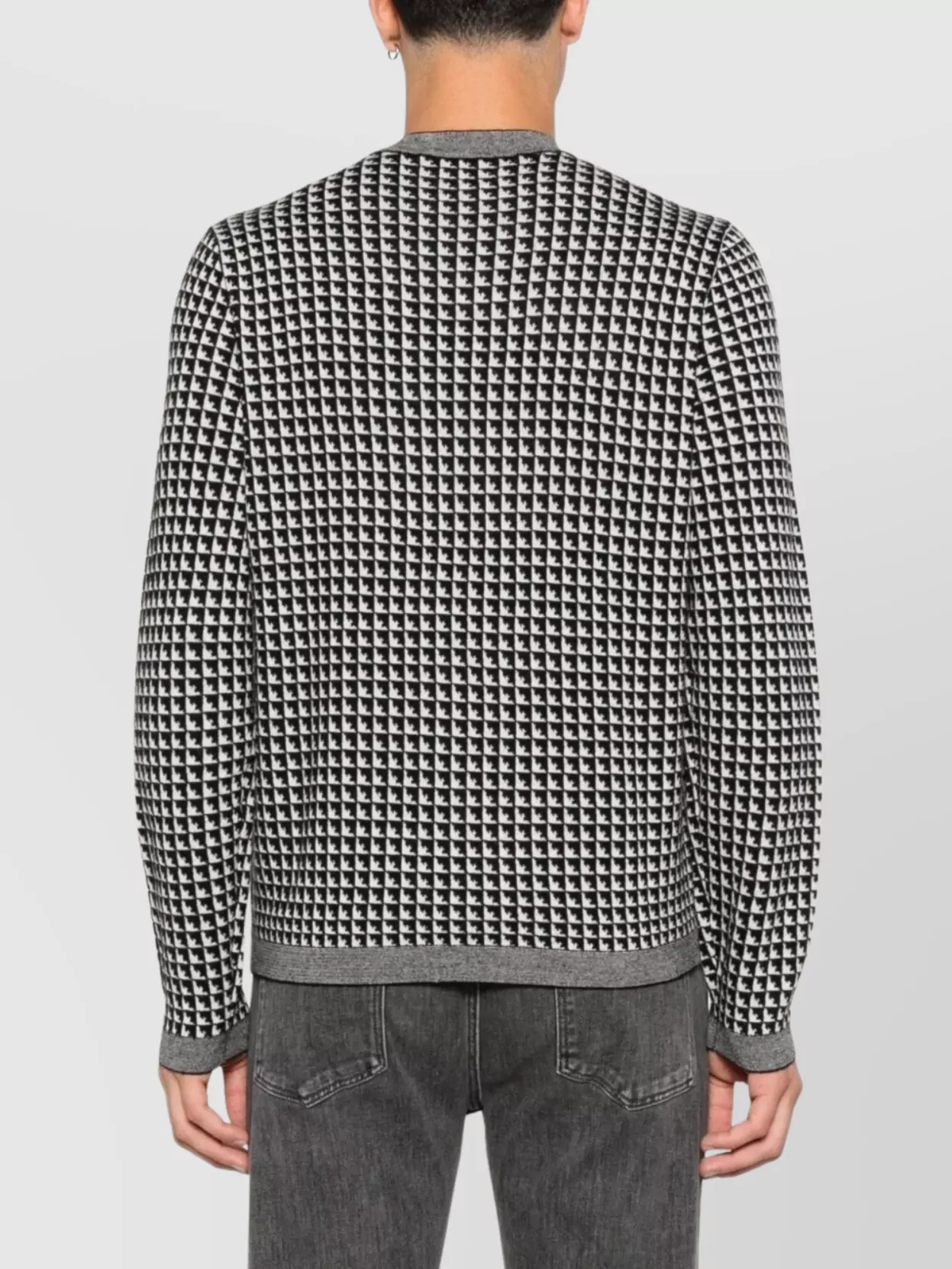 Emporio Armani Jumper Crewneck Wool Geometric Pattern