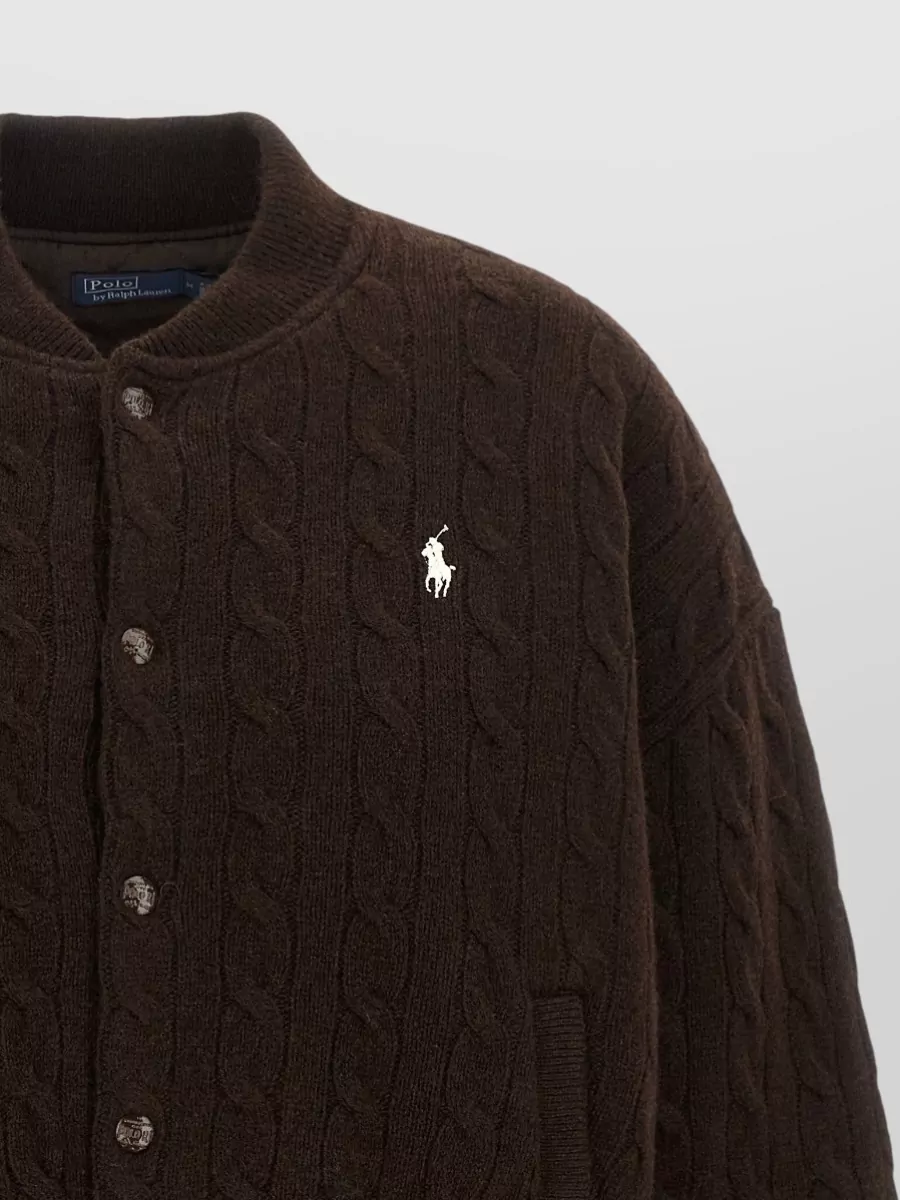 Polo Ralph Lauren Wool Cashmere Braided Bomber Jacket