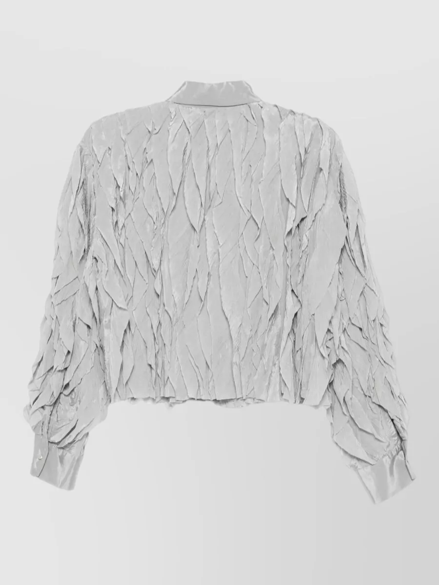 Alysi Feather-Effect Crinkled Shirt Jacket