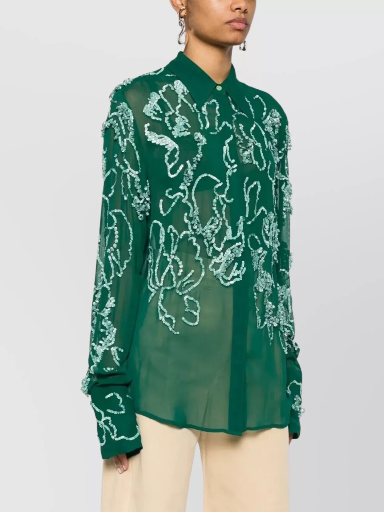 Shop Dries Van Noten Sequins Embellished Shirt Celina